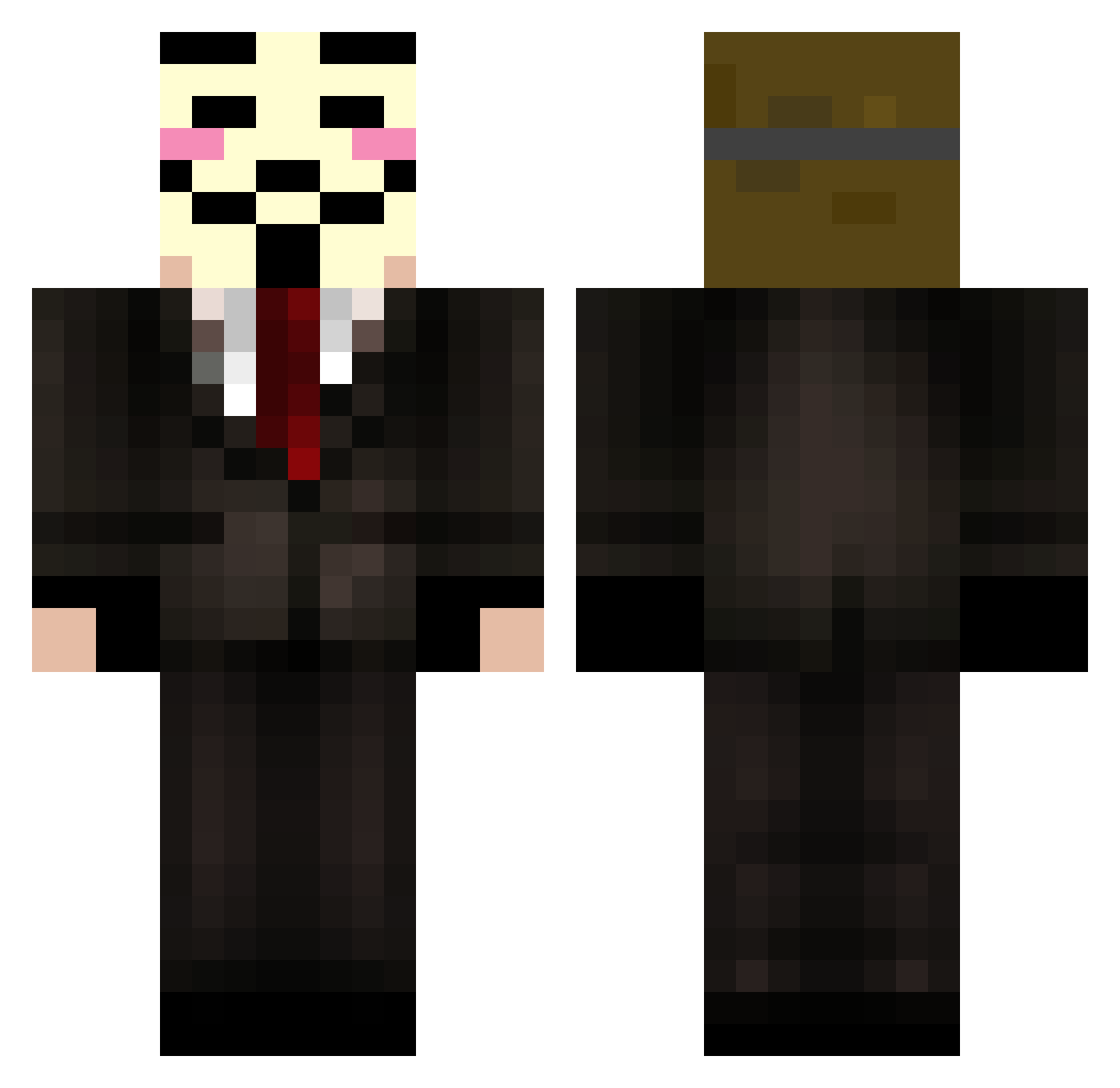 pauwarmg Minecraft skin, front and back view