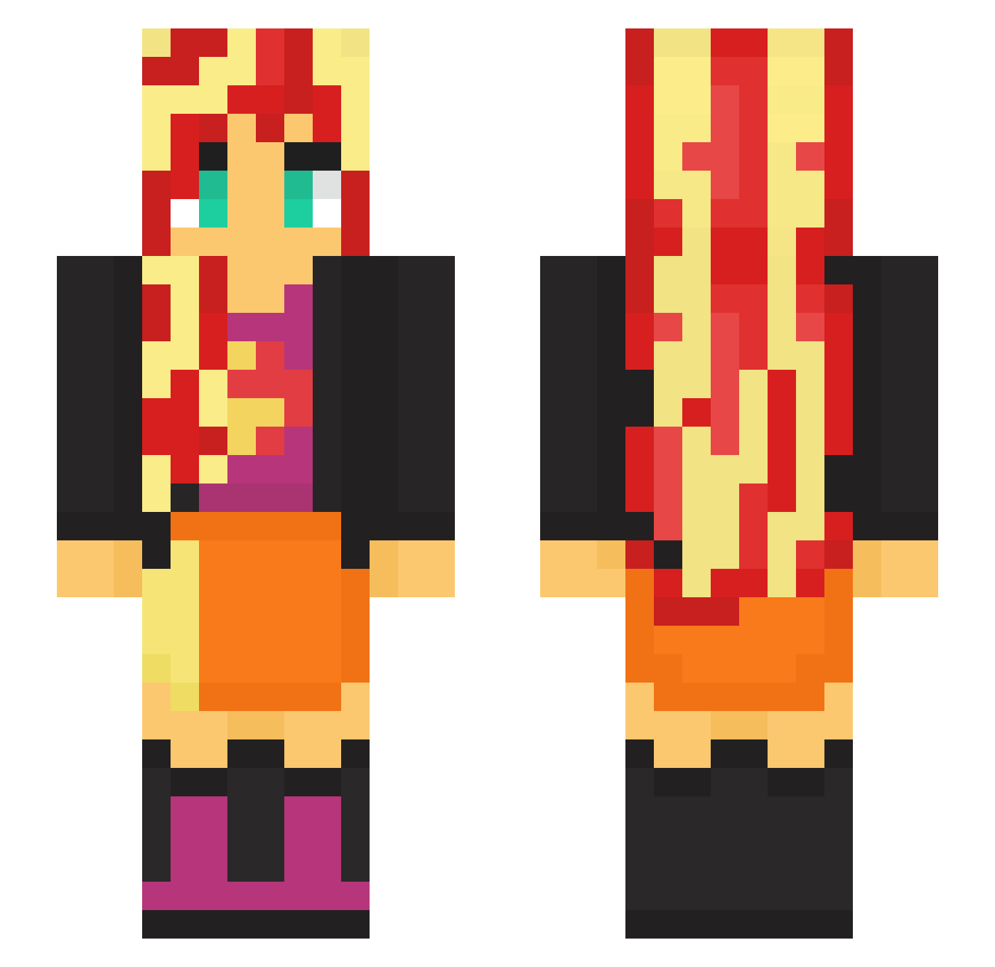 Qvest_ Minecraft skin, front and back view