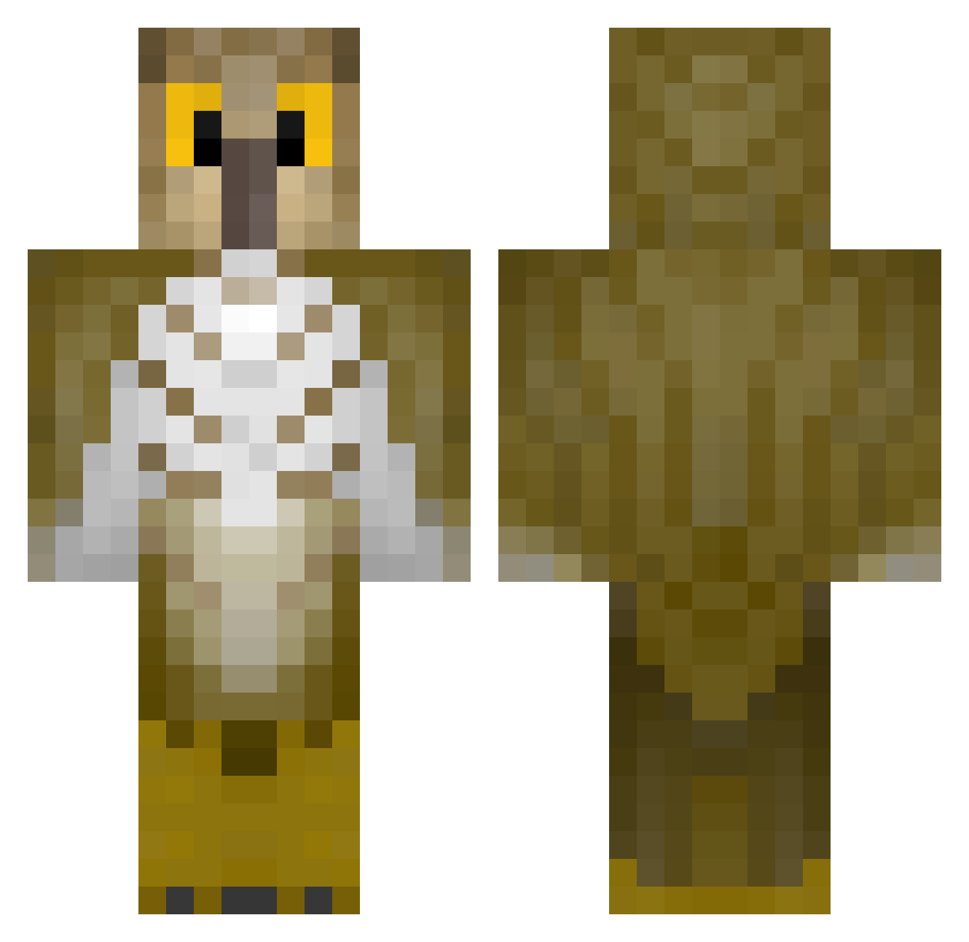 Nsu69 Minecraft skin, front and back view