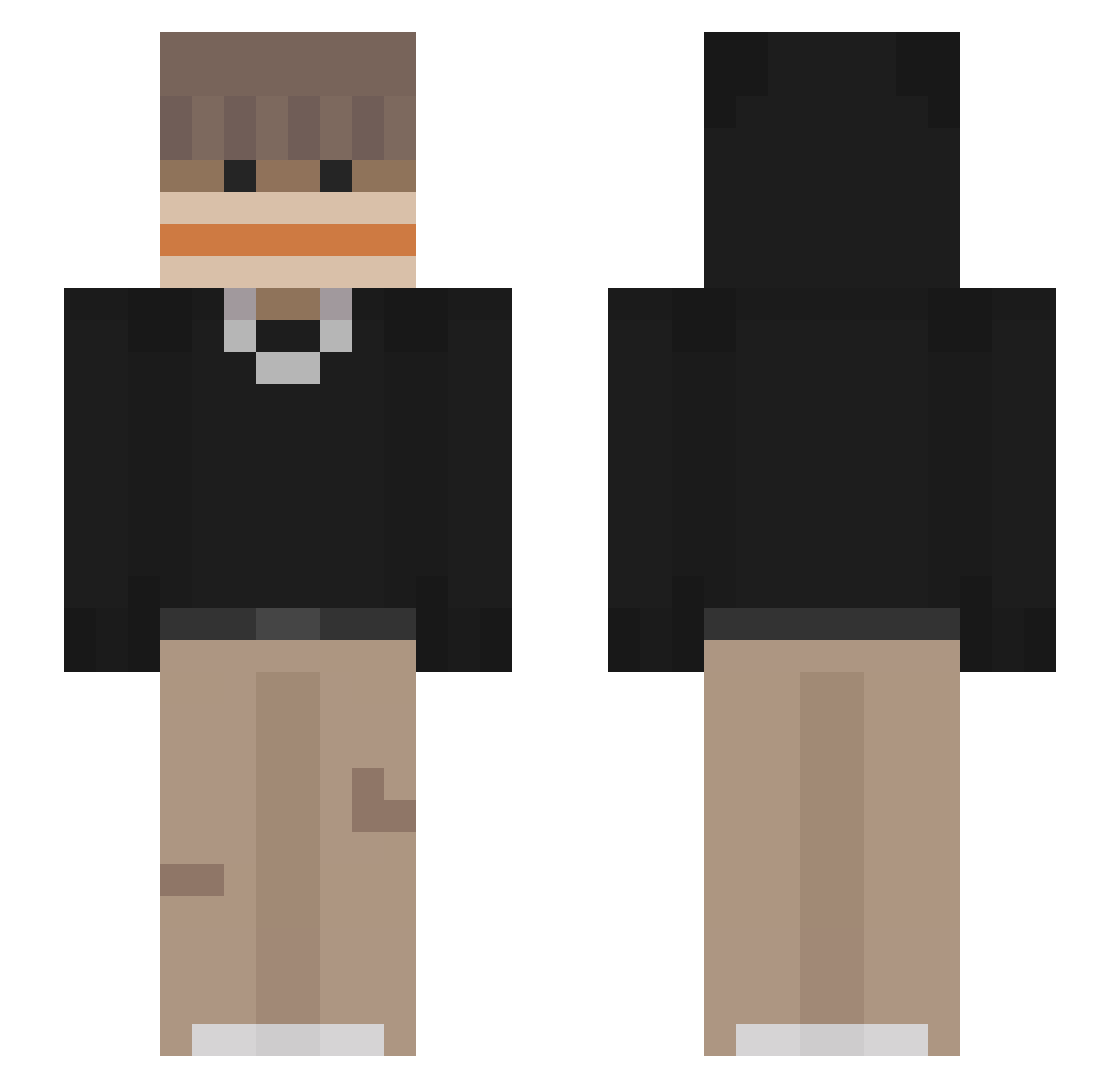 iMelt Minecraft skin, front and back view