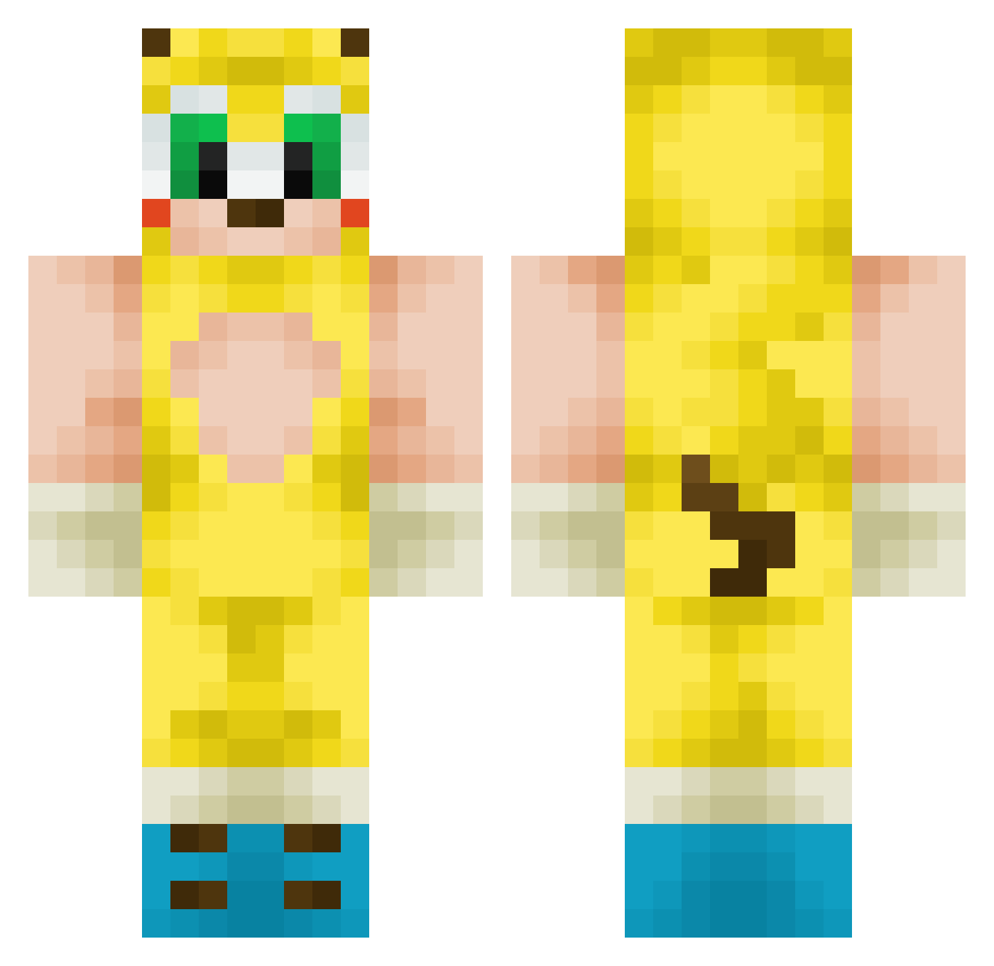 StinkyMcButHole Minecraft skin, front and back view