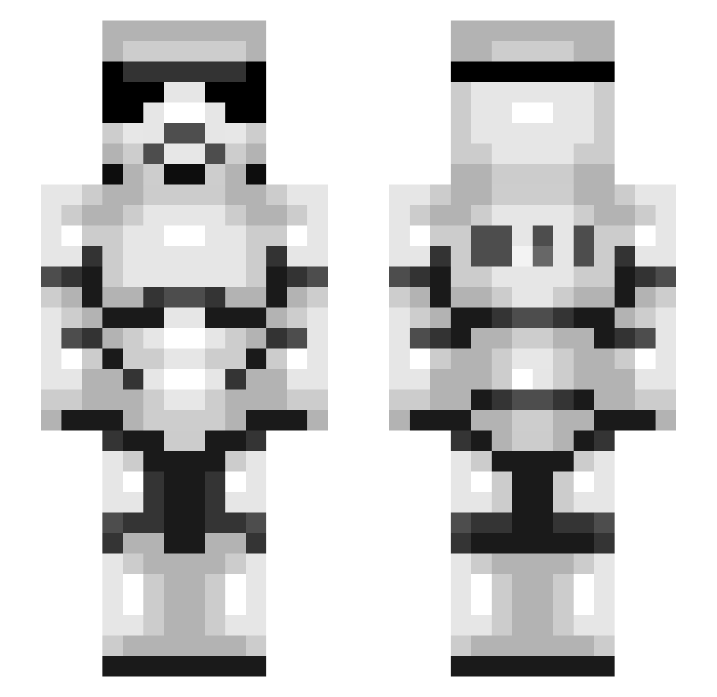 Chosen64K Minecraft skin, front and back view