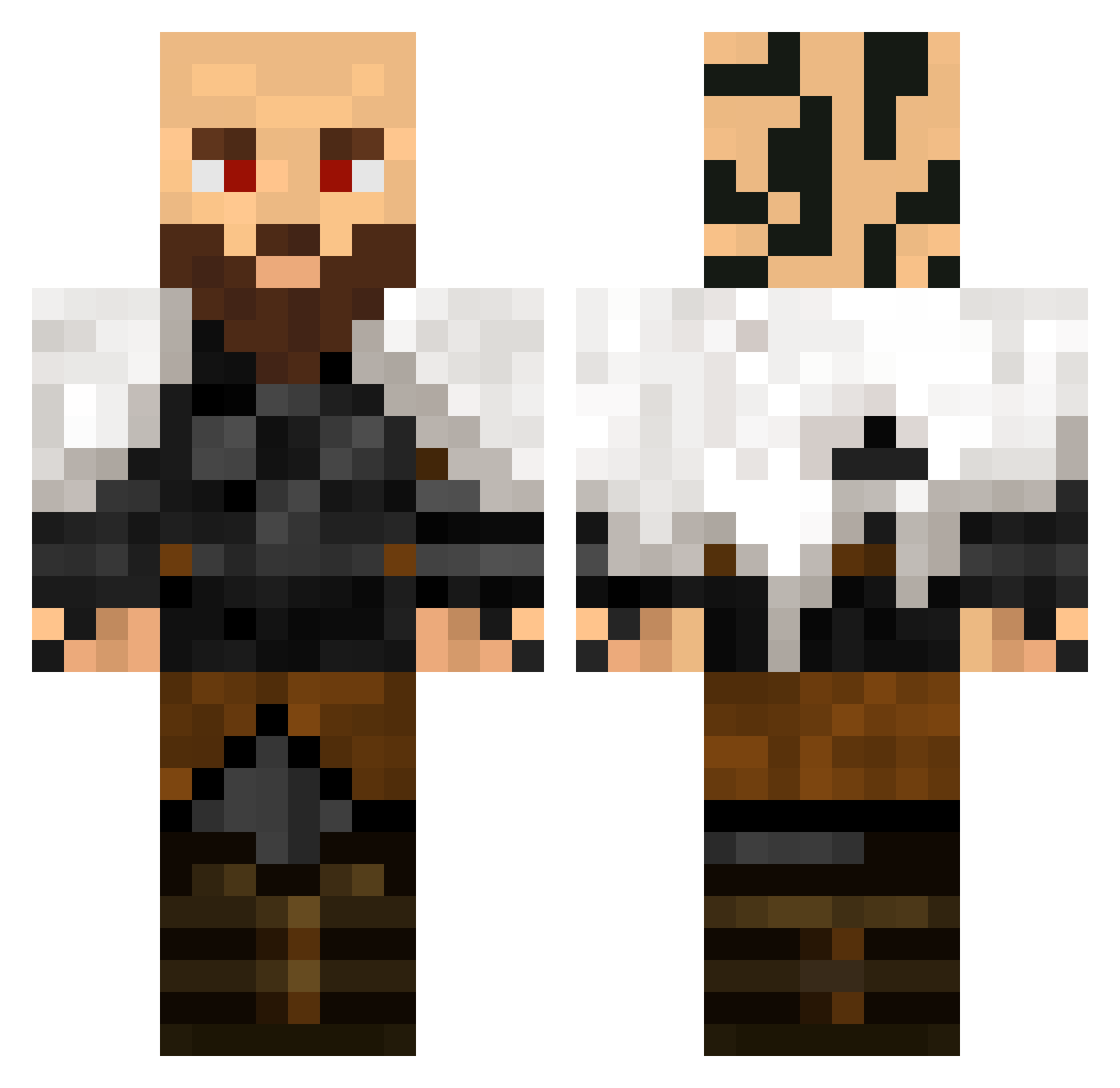 Arttenstan Minecraft skin, front and back view