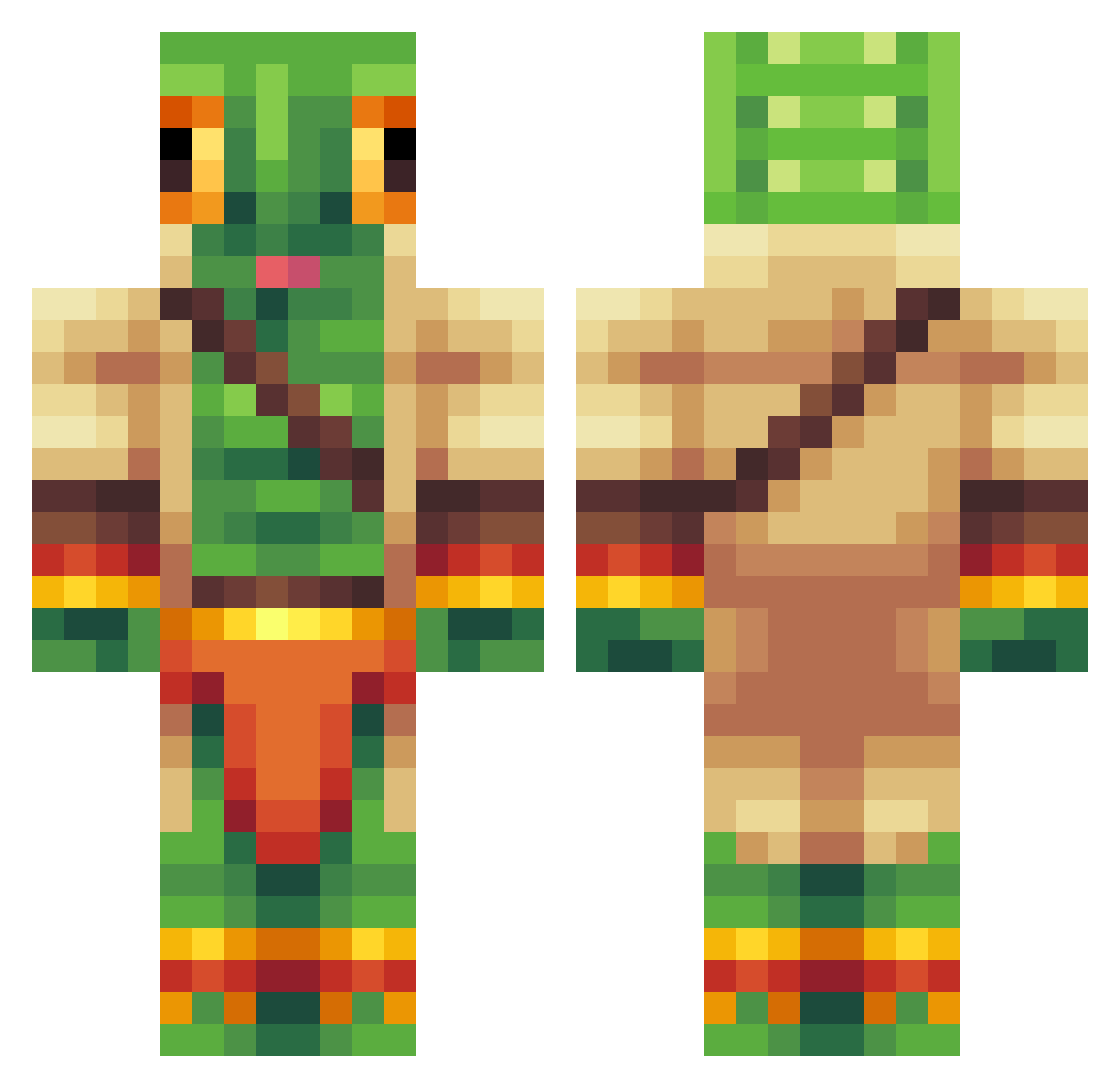 LMinecraftLizard Minecraft skin, front and back view