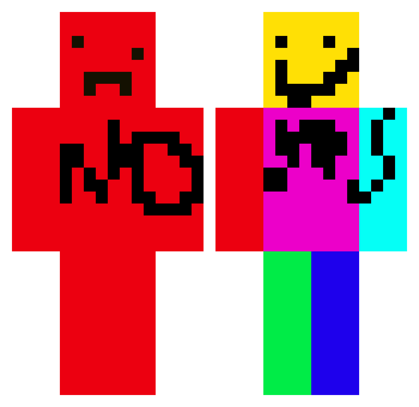 UndeadUnluck Minecraft skin, front and back view