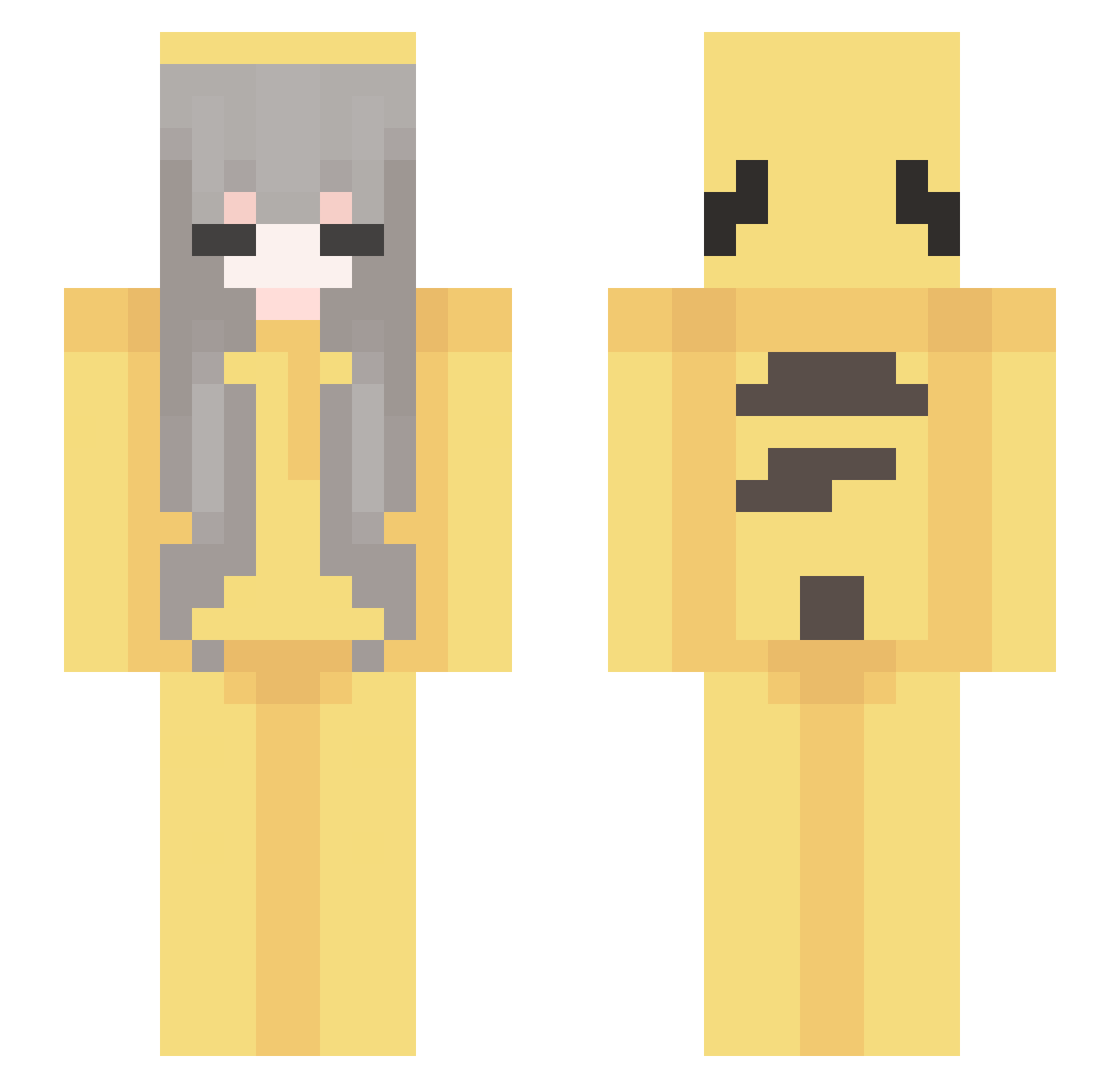bpmxoo Minecraft skin, front and back view