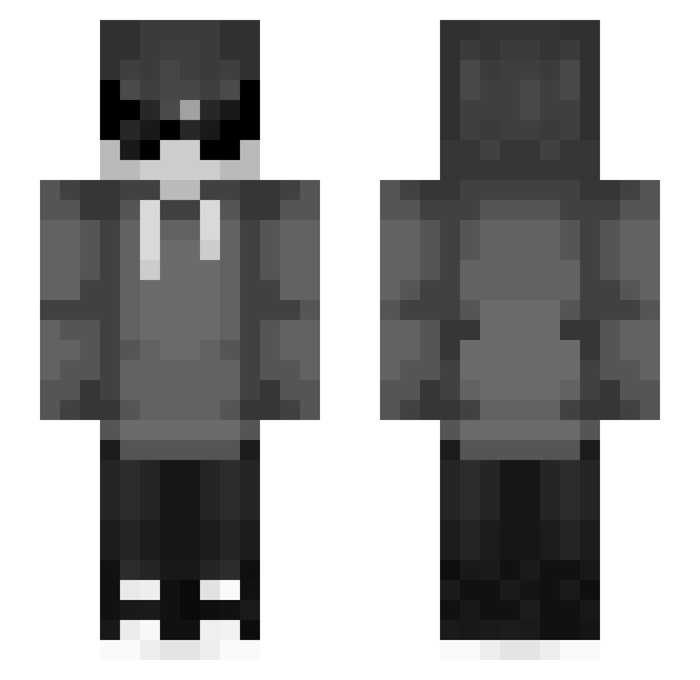 NicBric6 Minecraft skin, front and back view
