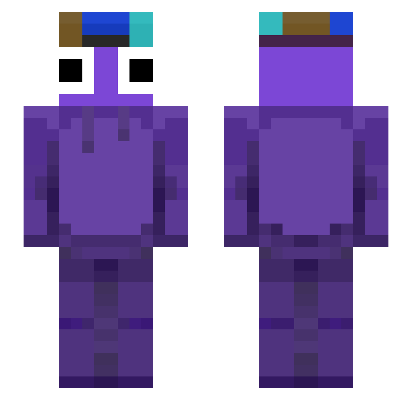 SausedDuck_ Minecraft skin, front and back view