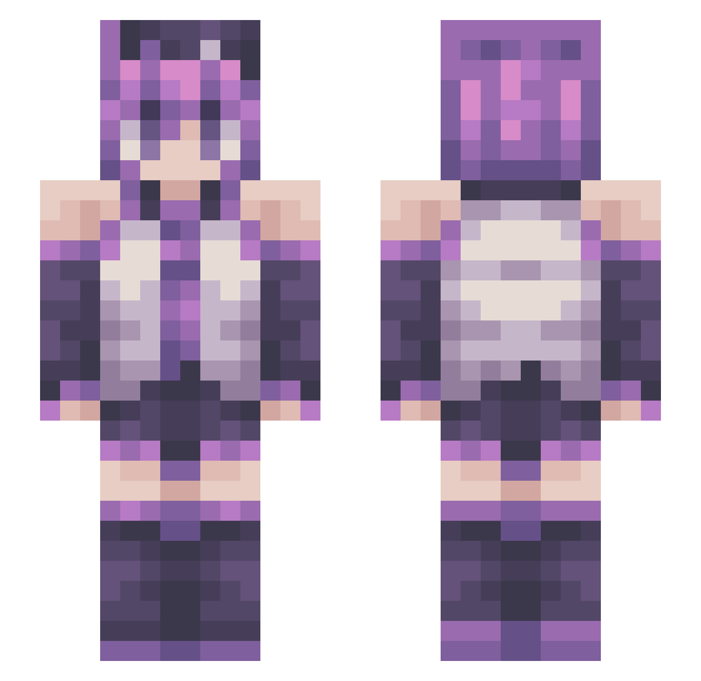 scuttlerpod Minecraft skin, front and back view