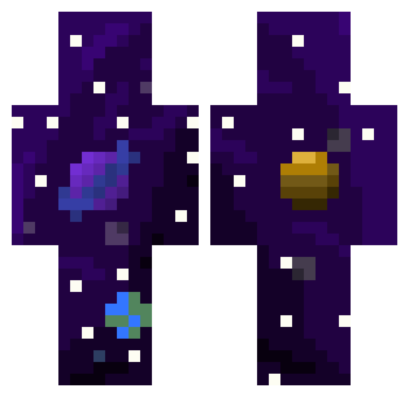 fuzyfelty Minecraft skin, front and back view