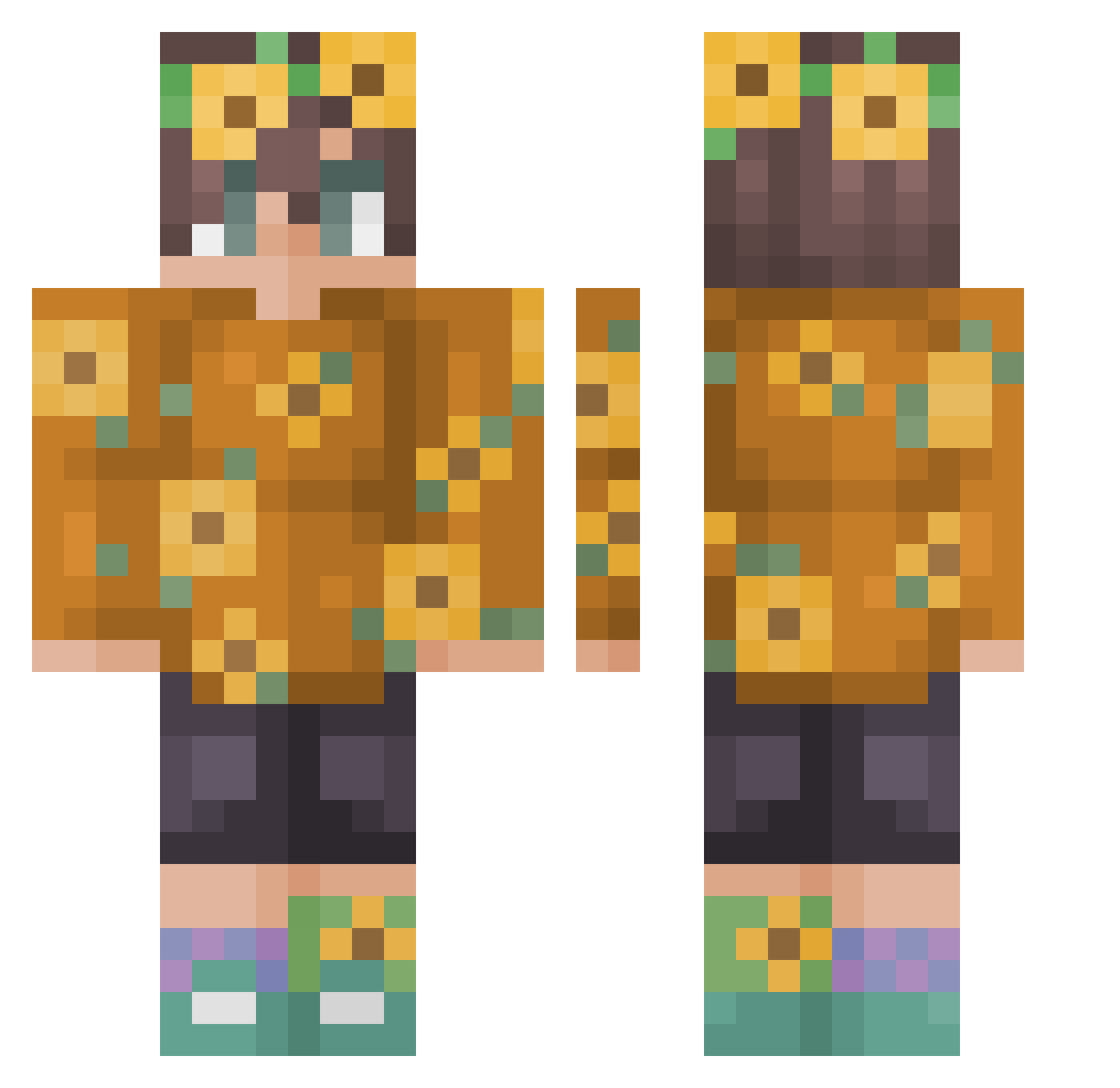 eclipseh Minecraft skin, front and back view