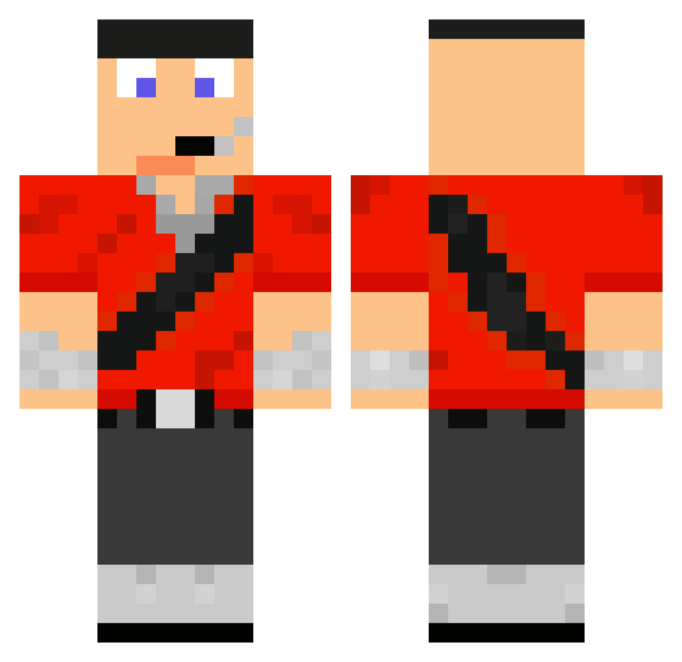 jambee Minecraft skin, front and back view