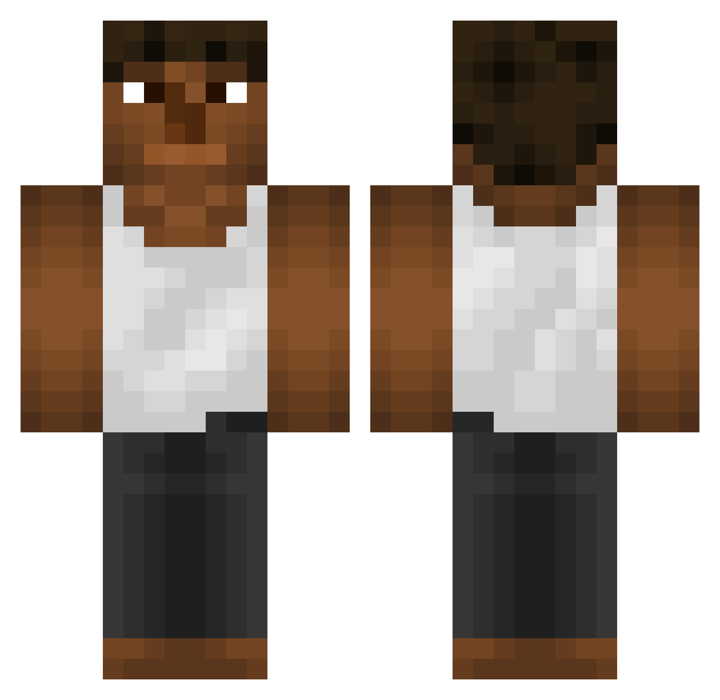 QuandaleDingle70 Minecraft skin, front and back view