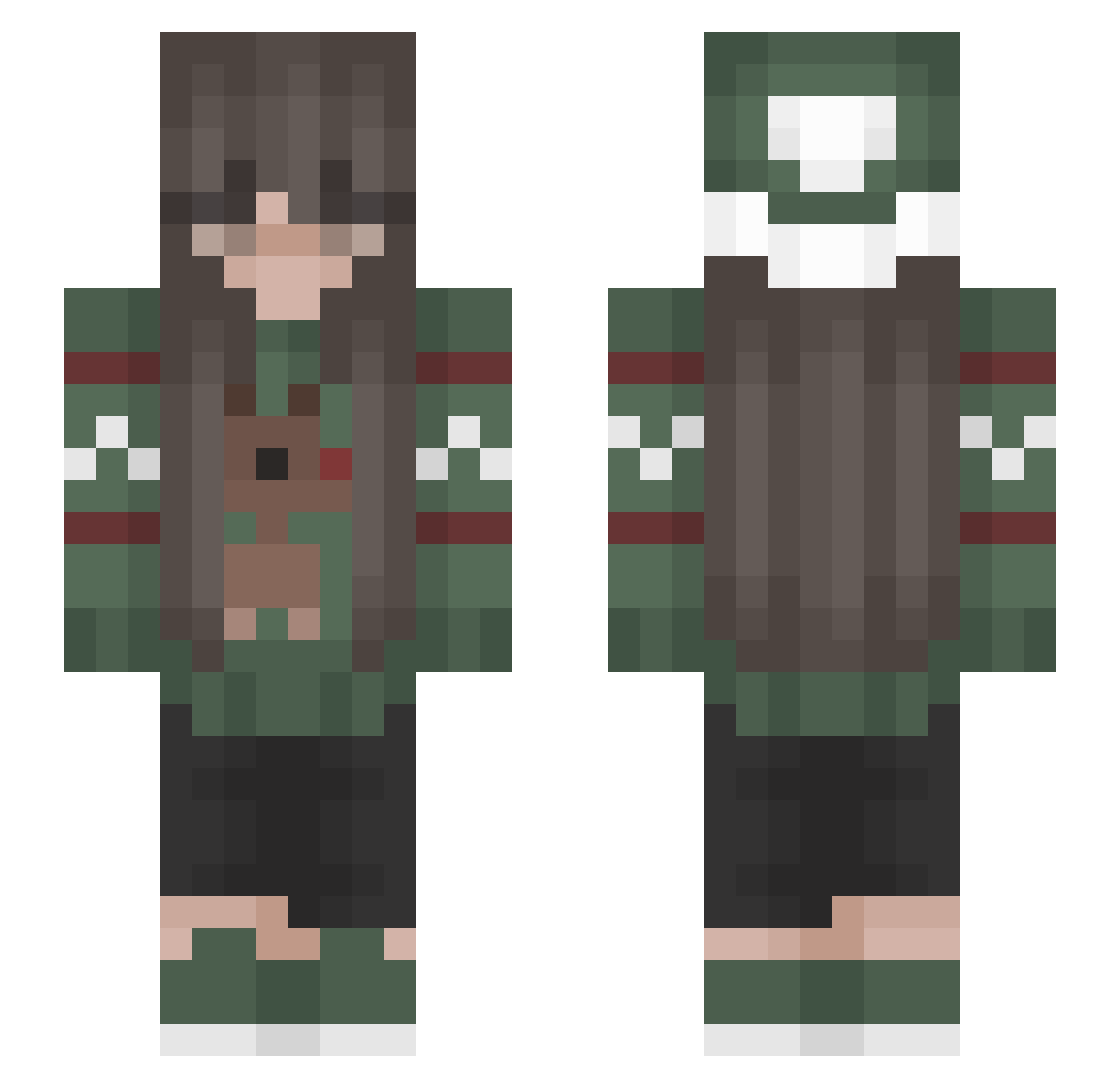 ItsFluffyOwO Minecraft skin, front and back view
