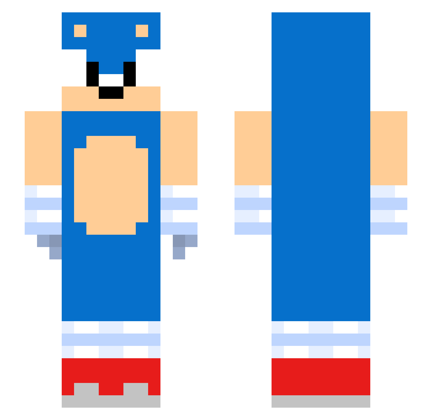 6entt Minecraft skin, front and back view