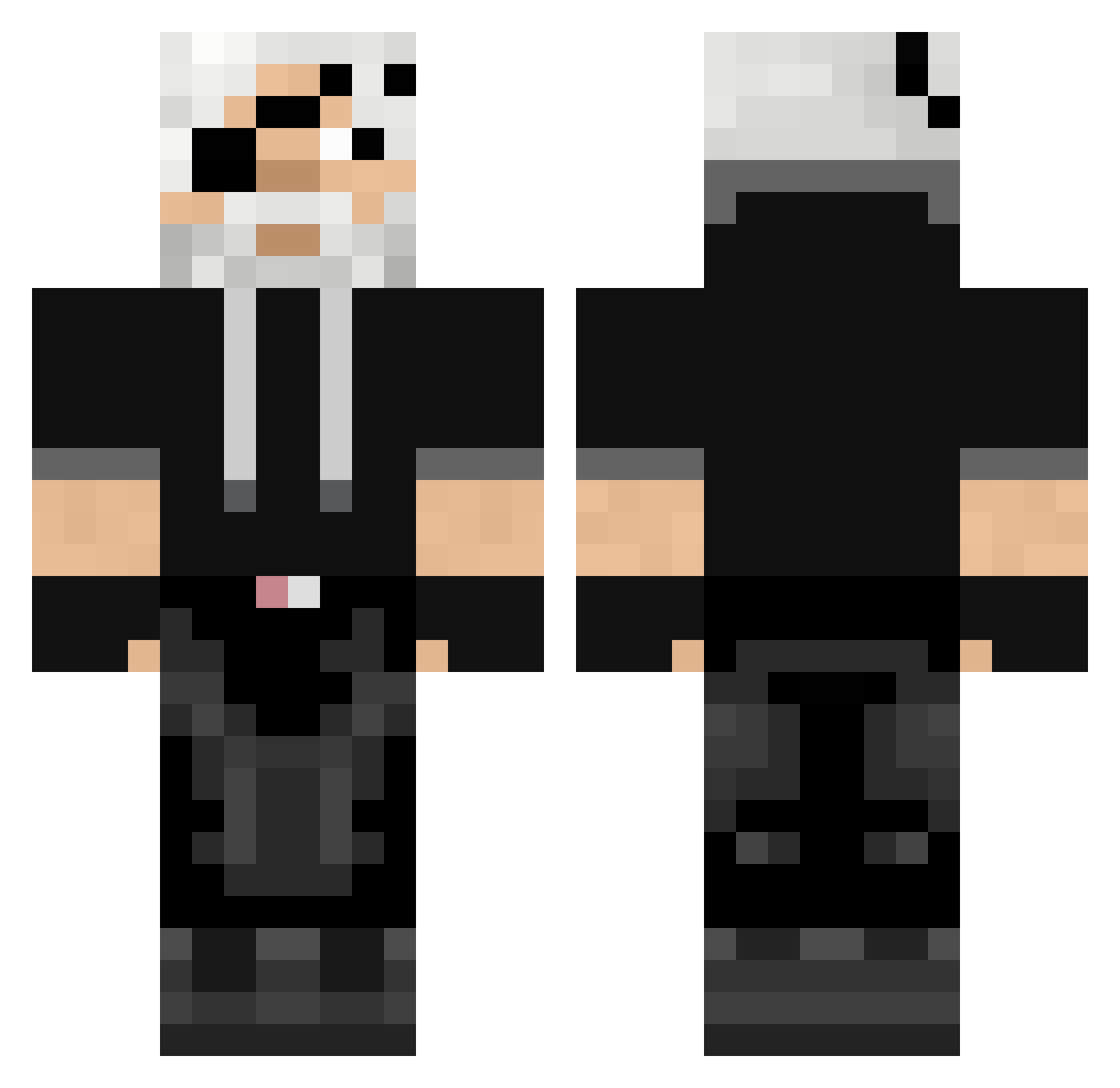 Rikmid Minecraft skin, front and back view