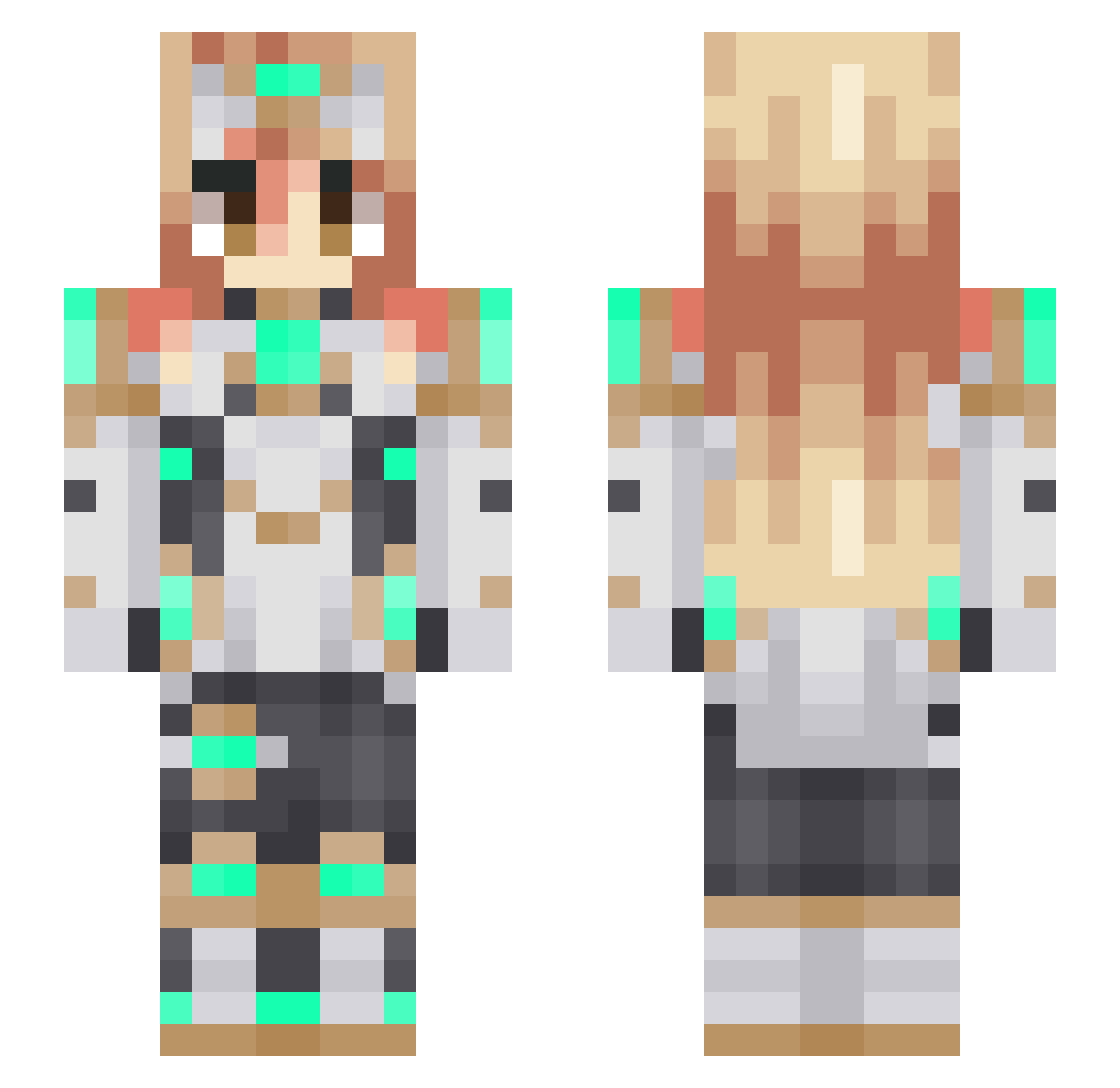 Sv_Kaabii Minecraft skin, front and back view