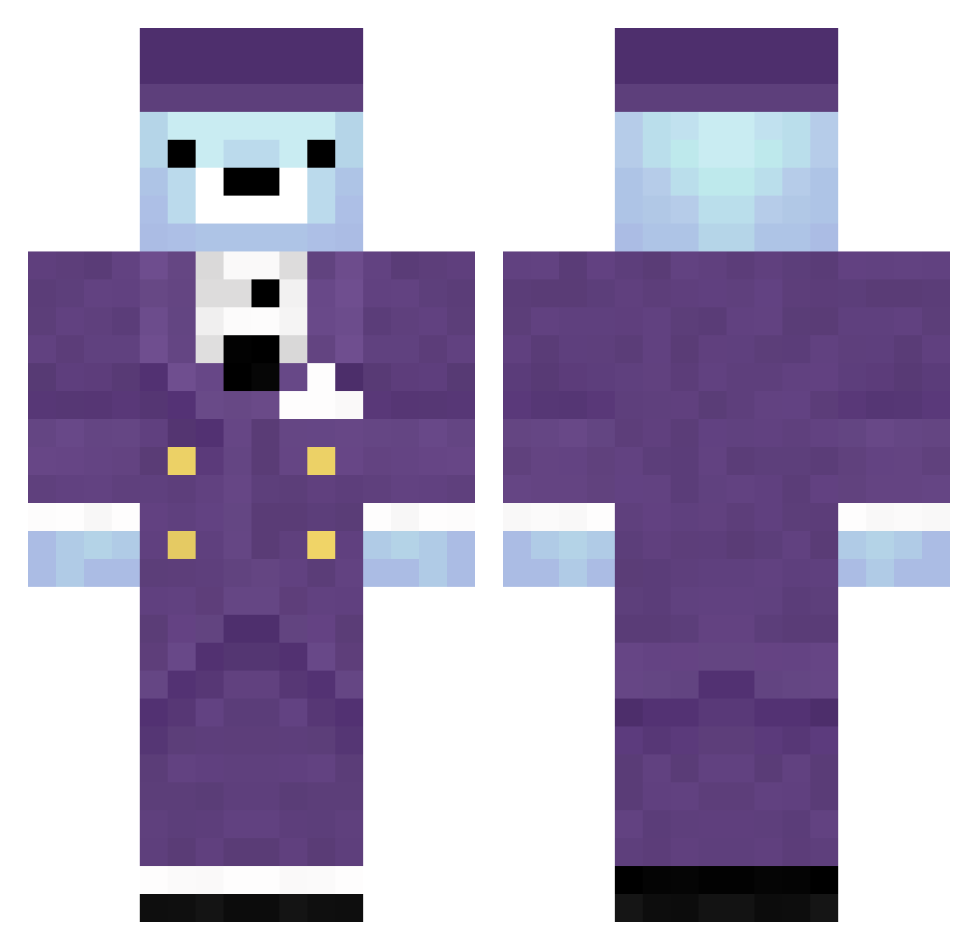 1InchShredder Minecraft skin, front and back view
