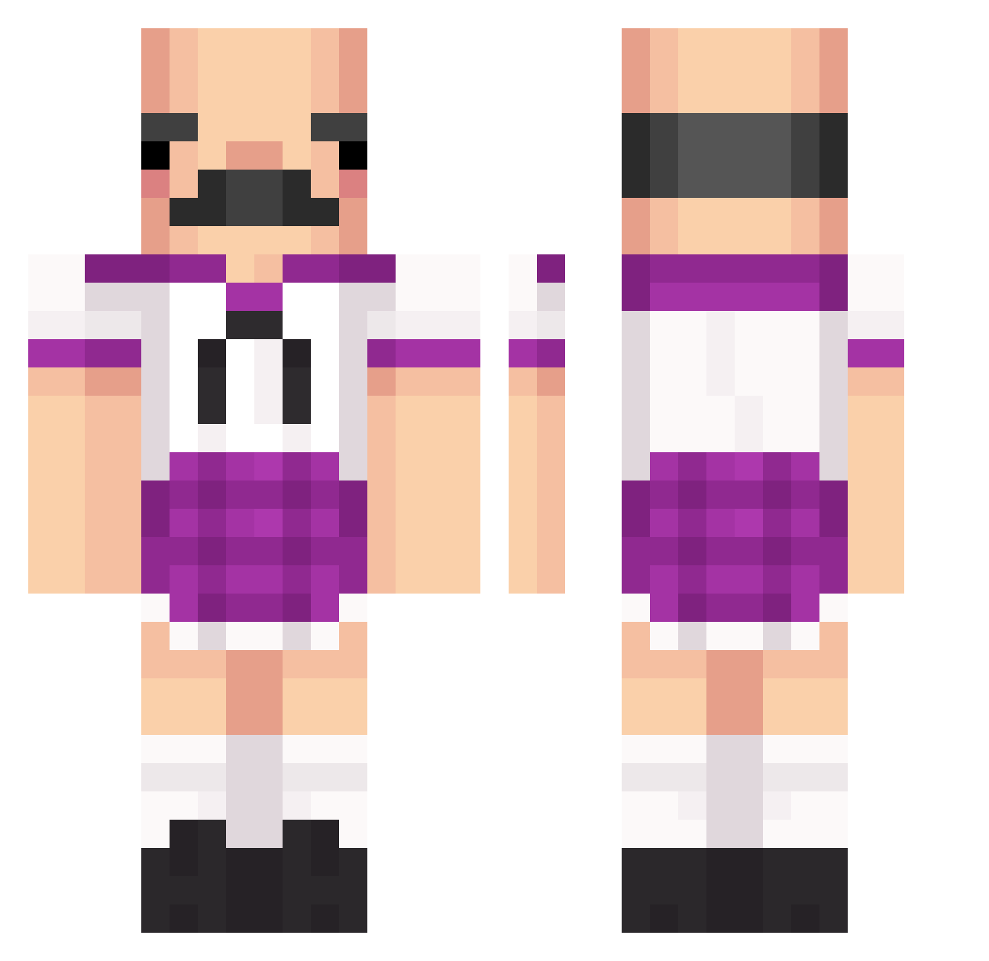 KenSilla Minecraft skin, front and back view