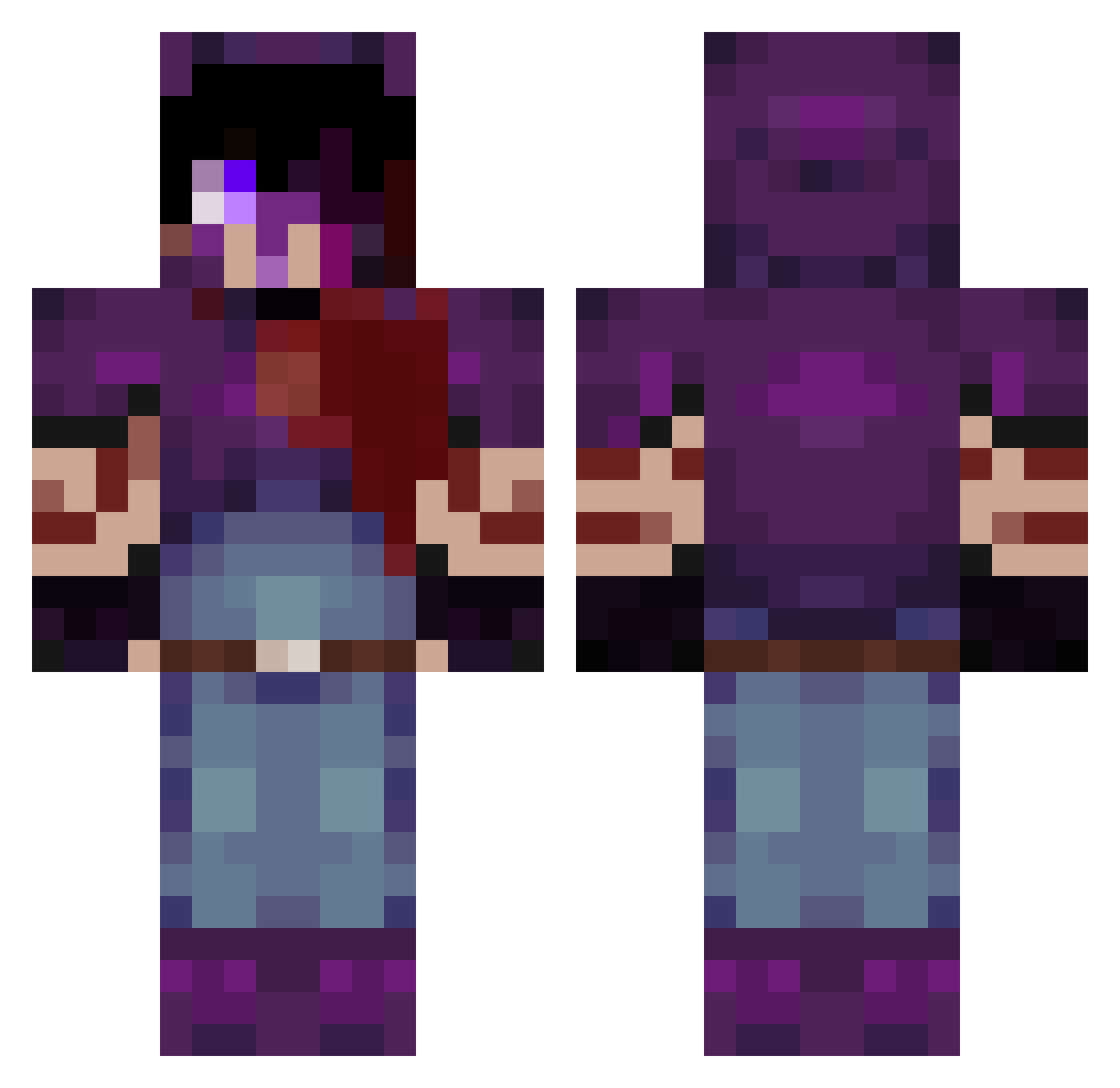 xDerciak Minecraft skin, front and back view