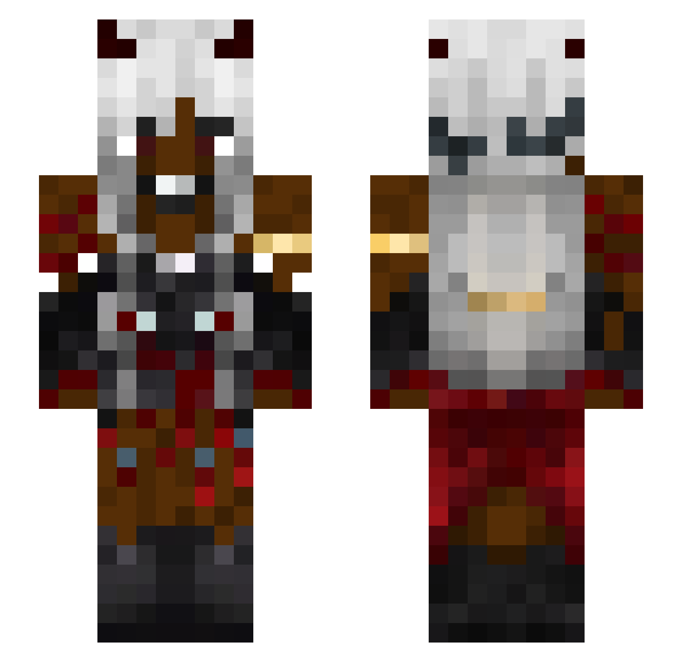 visionbeed882 Minecraft skin, front and back view