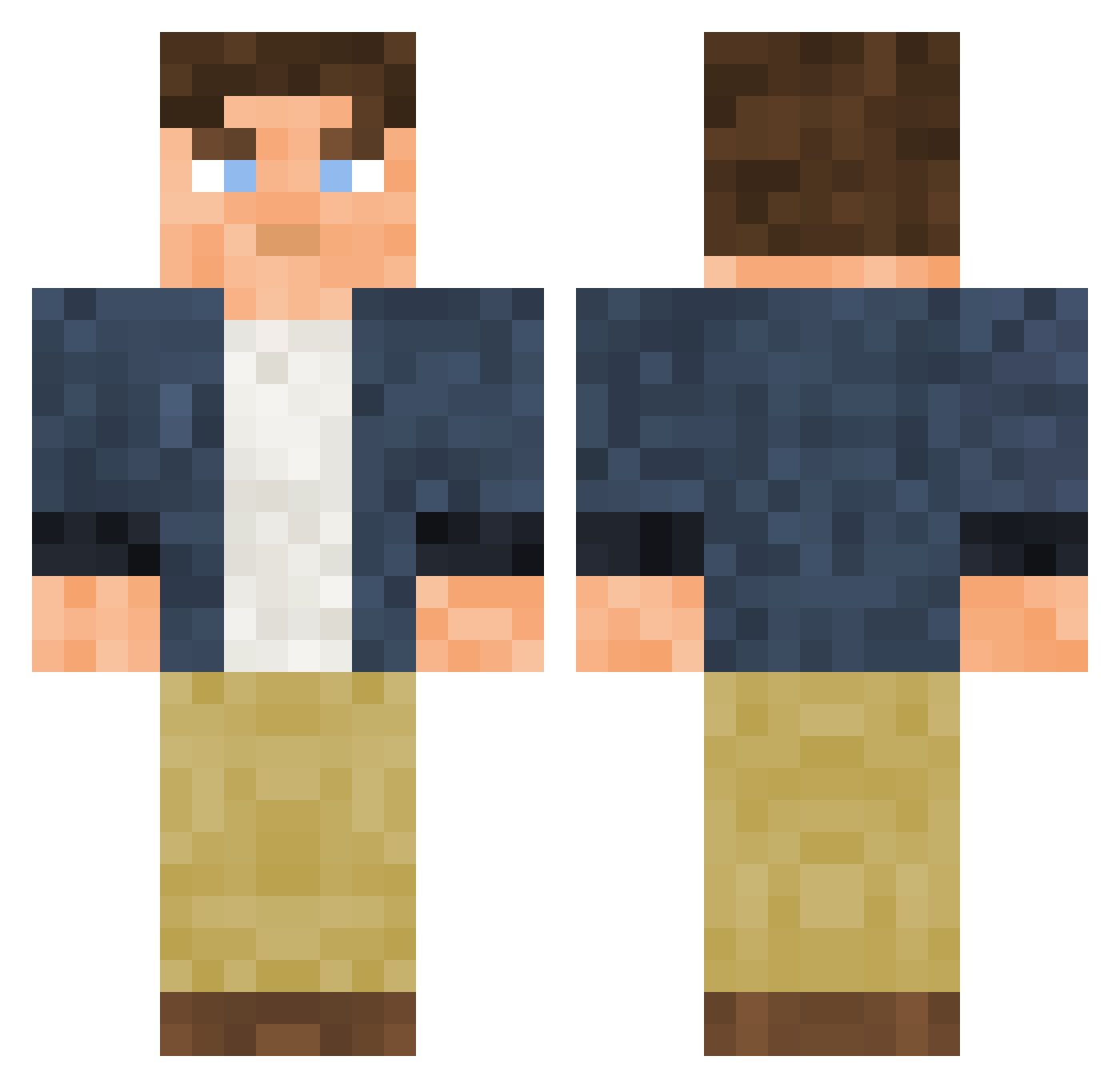 wrbl Minecraft skin, front and back view