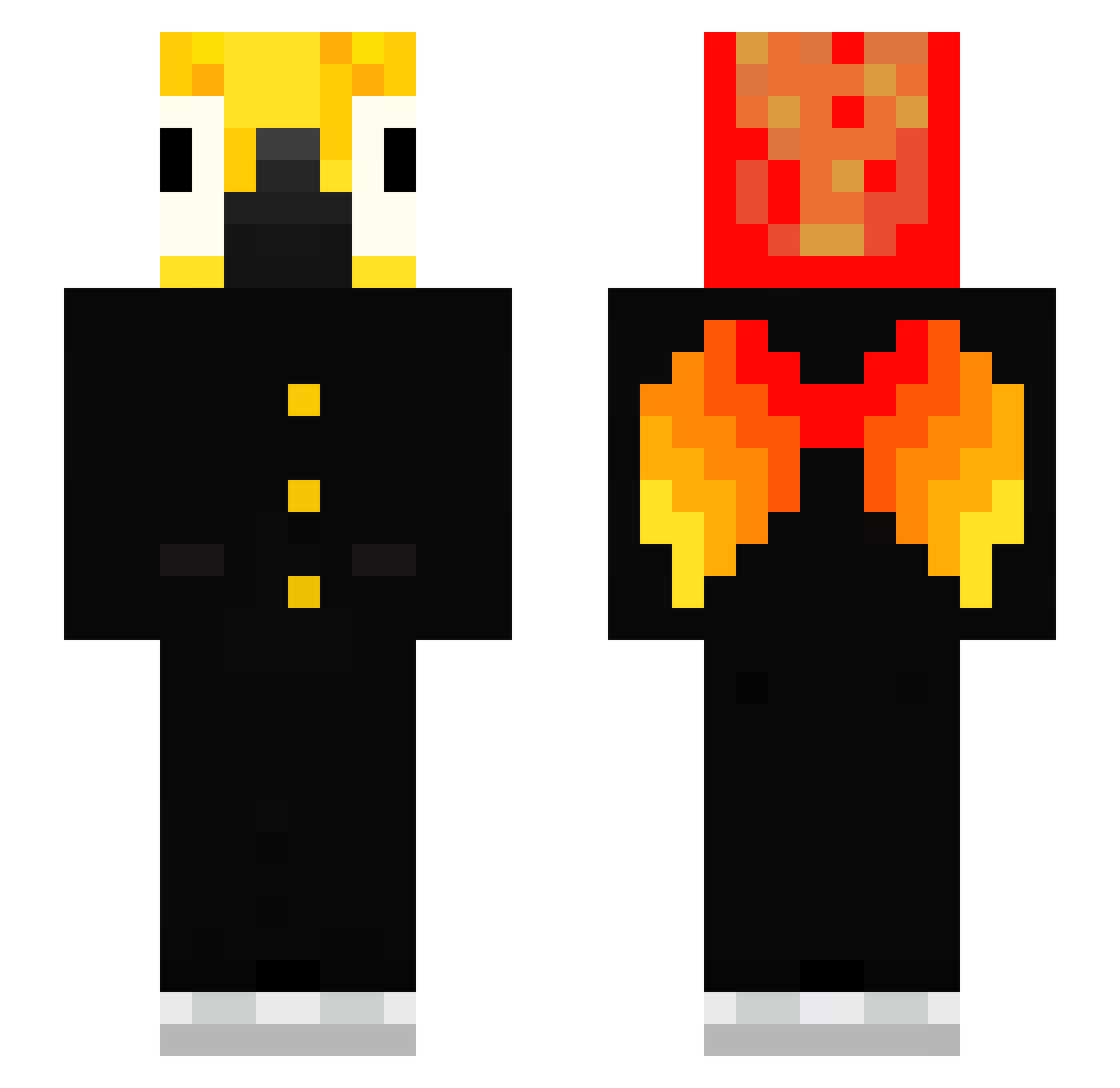 iDrParrot Minecraft skin, front and back view