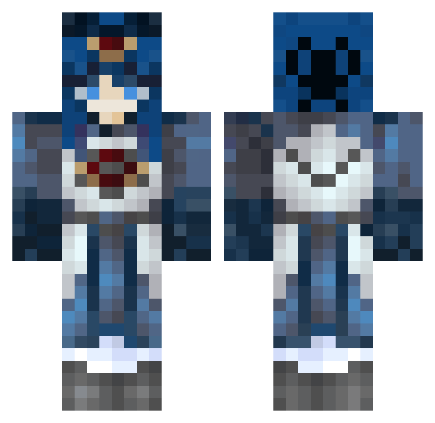 humann404 Minecraft skin, front and back view