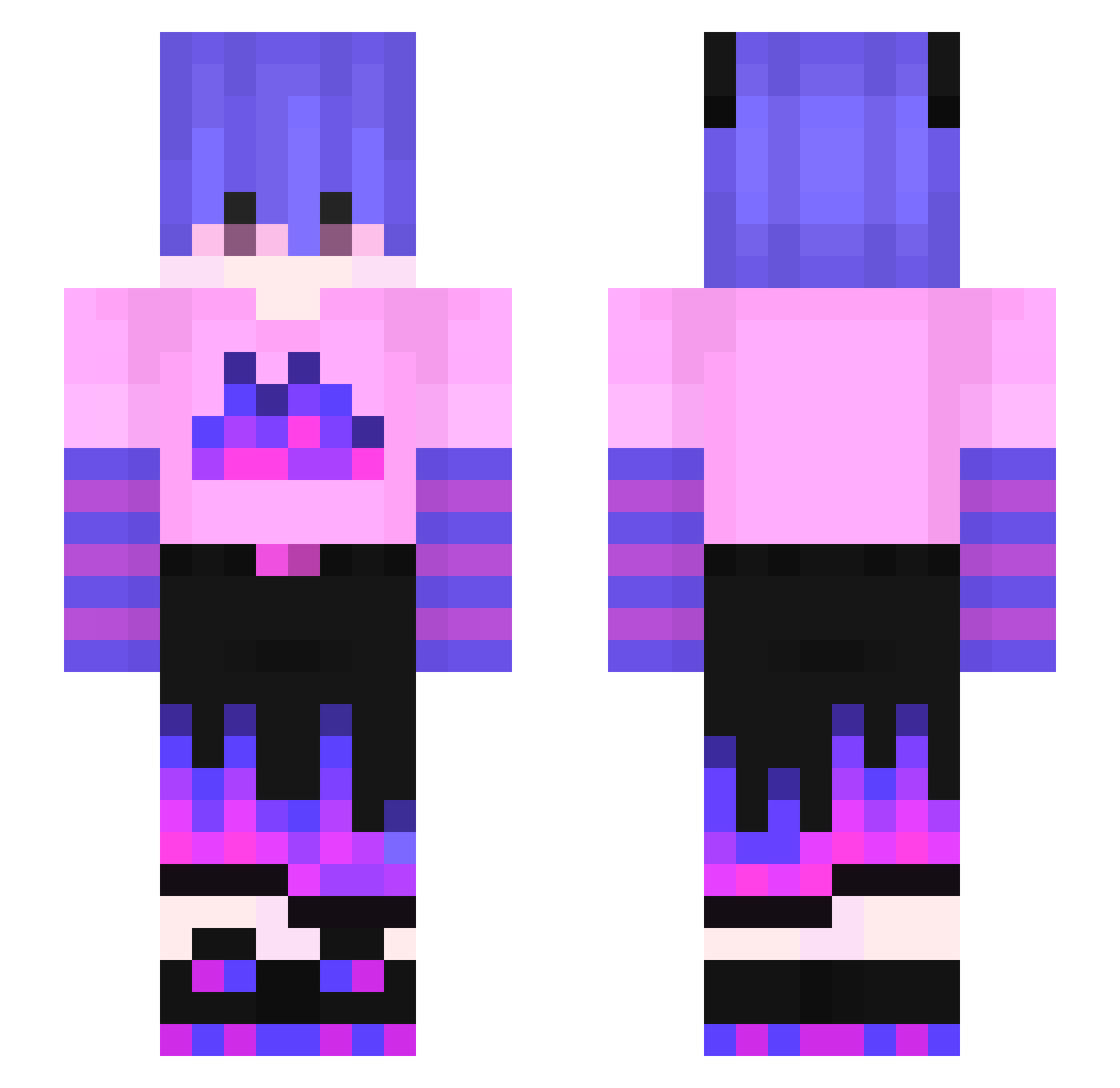 GutesHerz Minecraft skin, front and back view