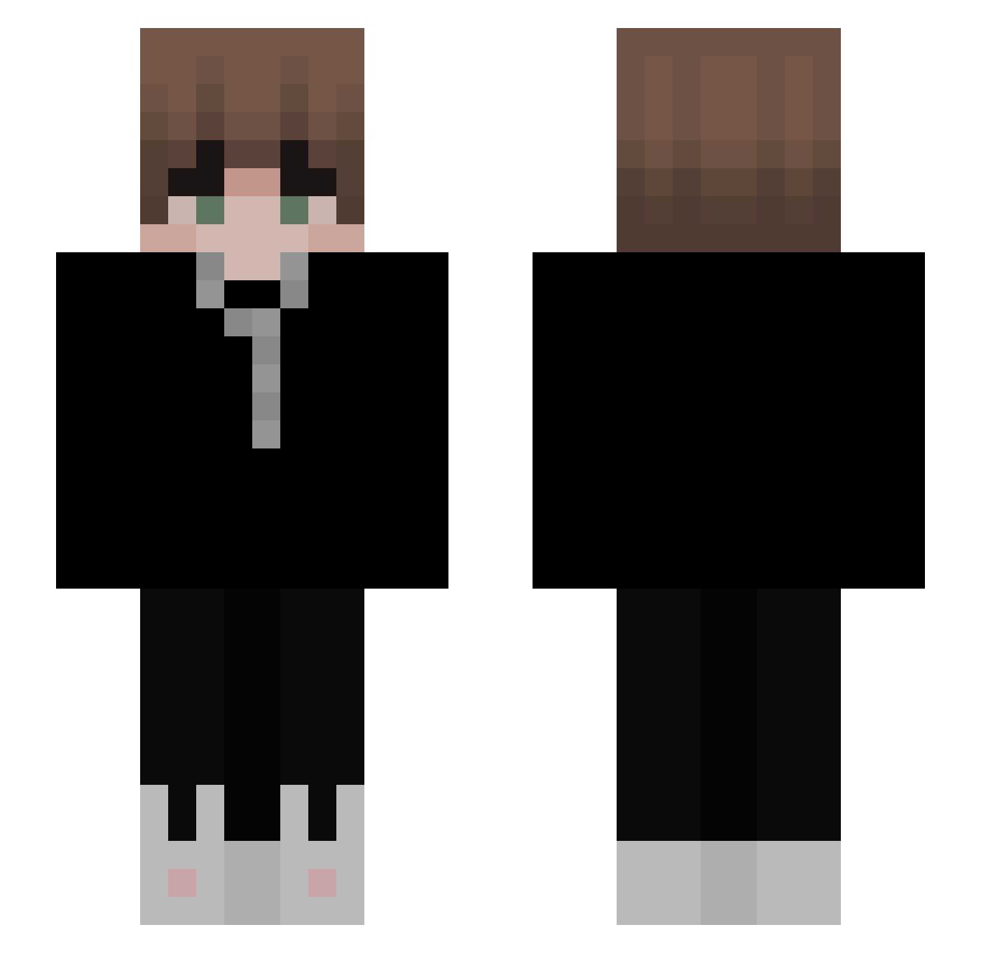 Scarboi66 Minecraft skin, front and back view