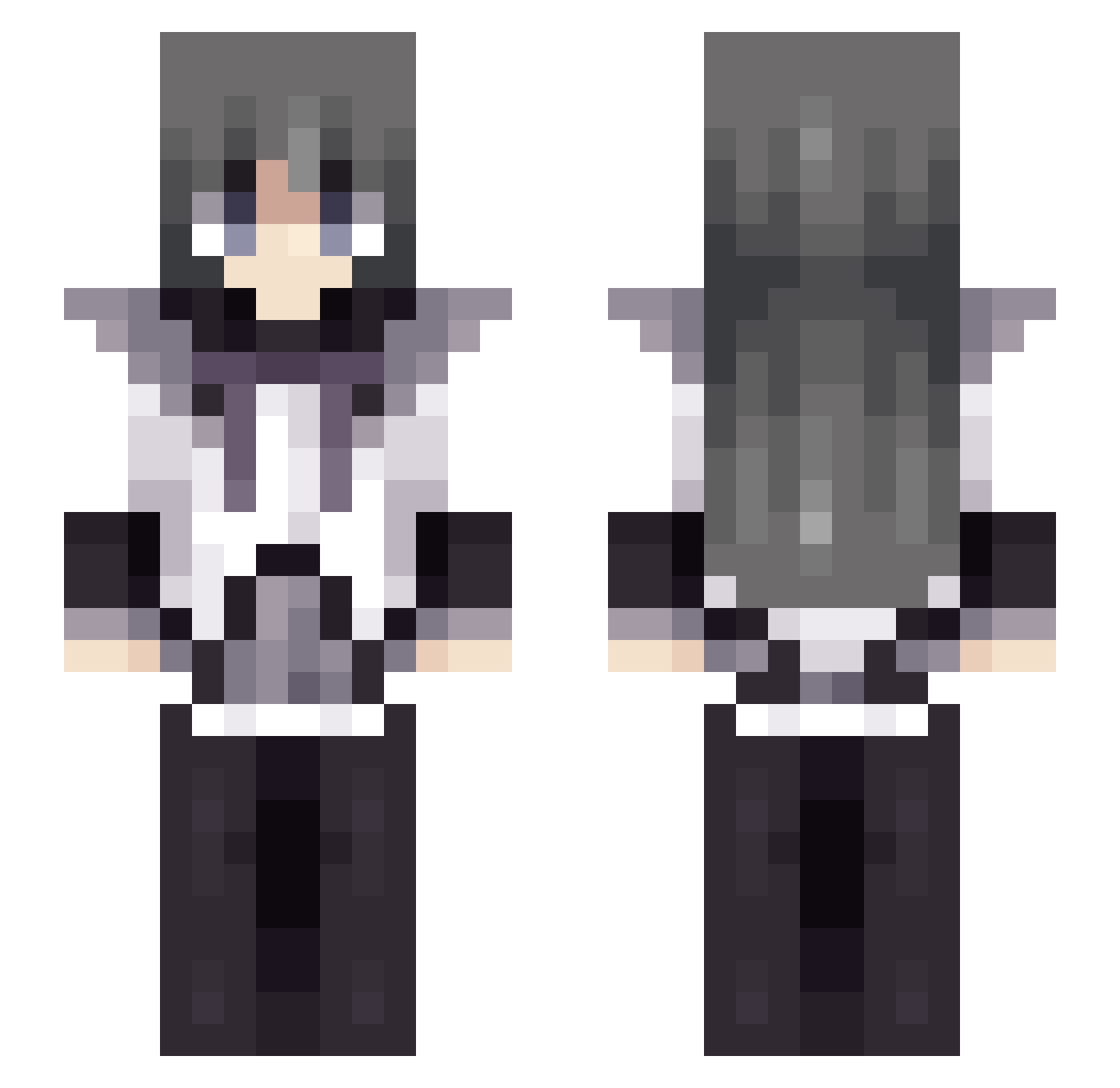 SlurpedSoup Minecraft skin, front and back view
