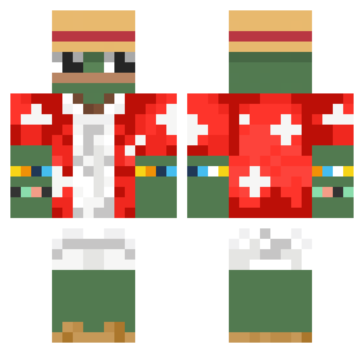 Zelrock_ Minecraft skin, front and back view