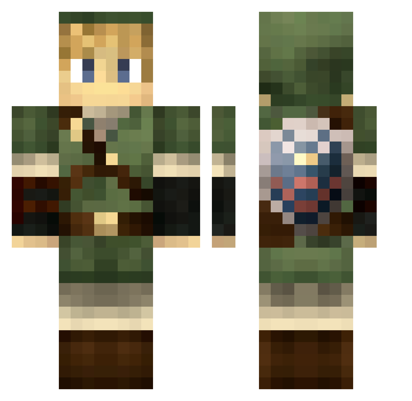 Yrovalt Minecraft skin, front and back view