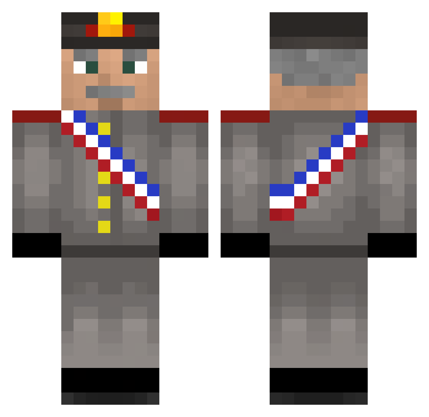 AragonHuluma Minecraft skin, front and back view