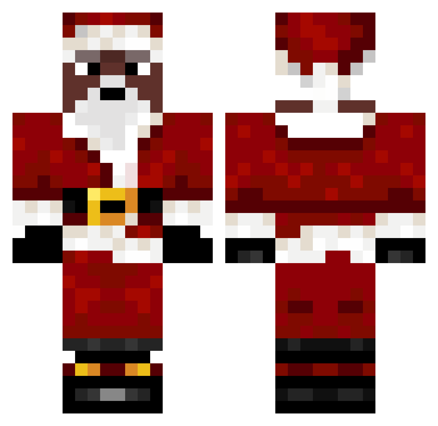 Abominioo Minecraft skin, front and back view