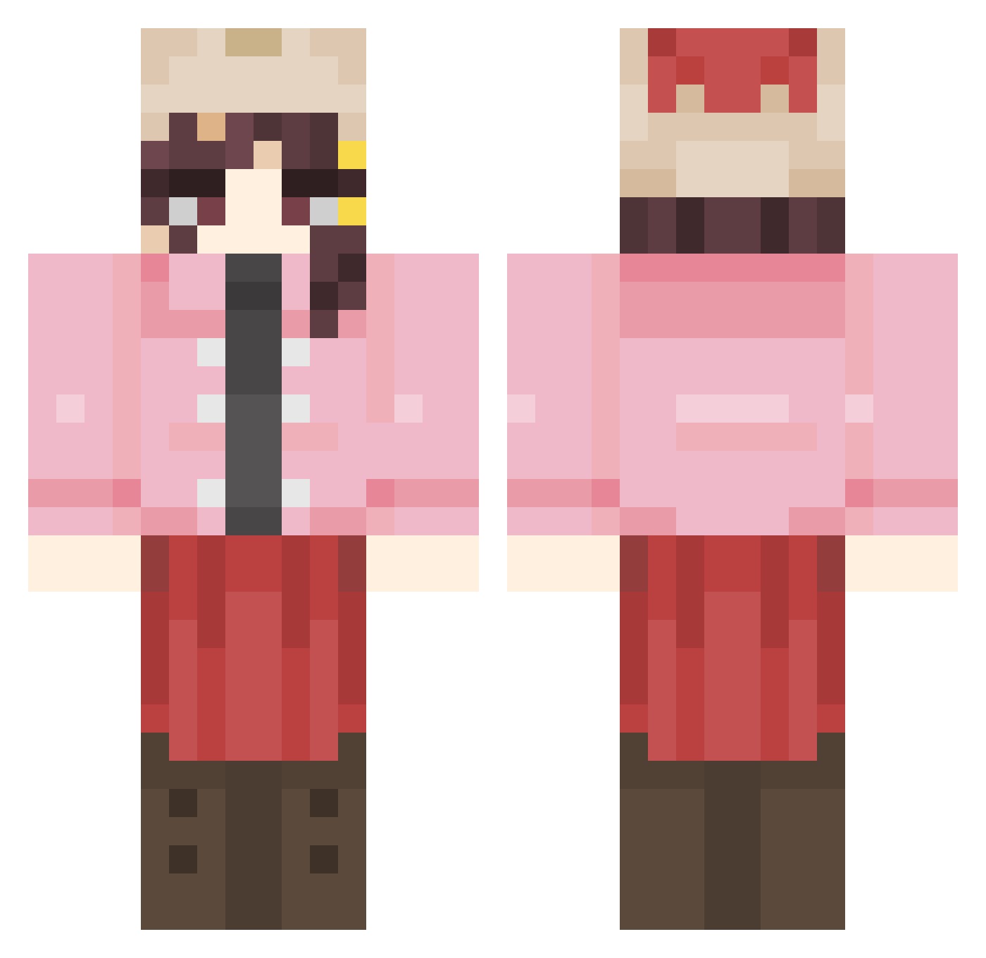 Visi0n_8 Minecraft skin, front and back view
