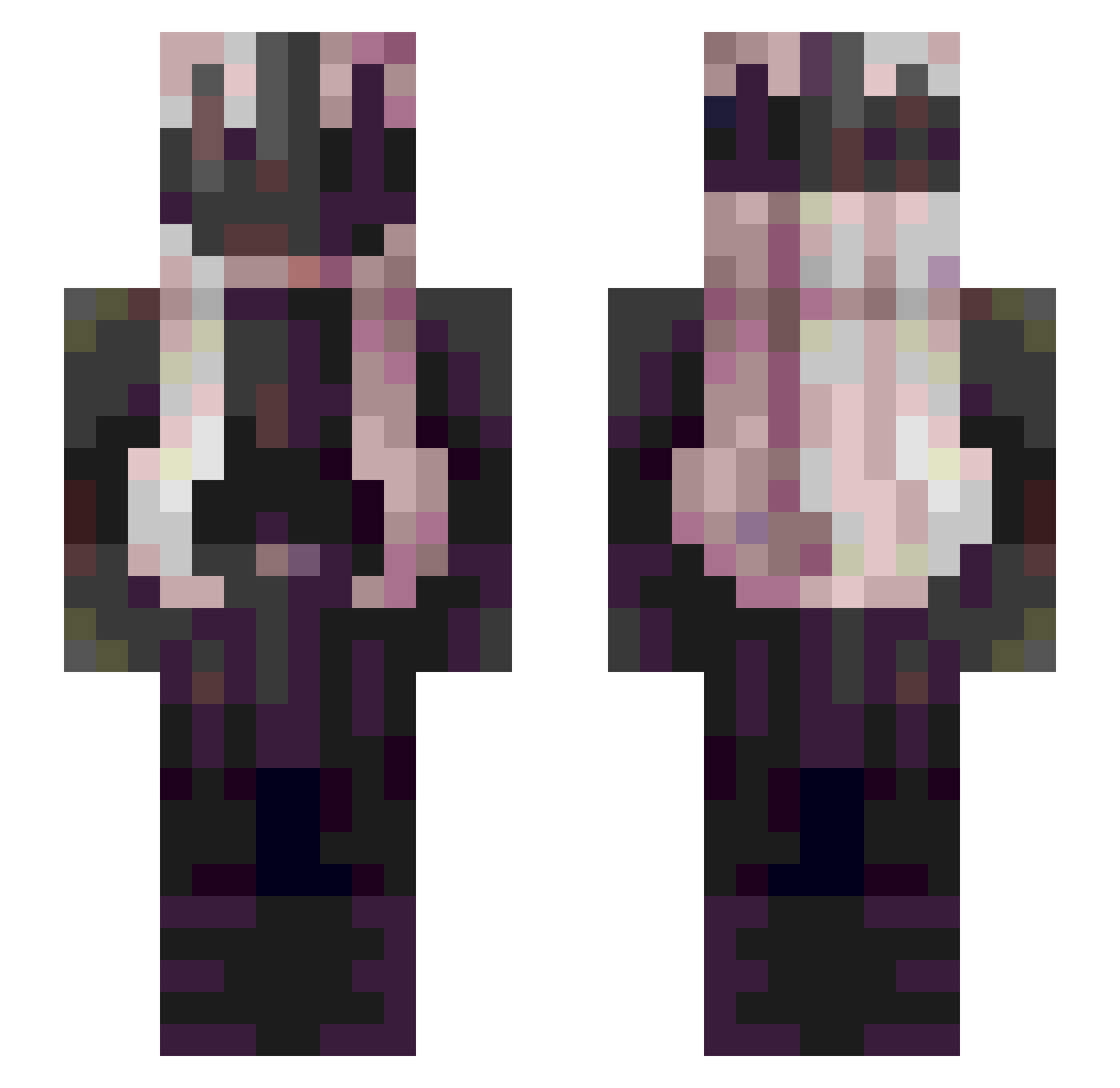 angel_ofsloth Minecraft skin, front and back view