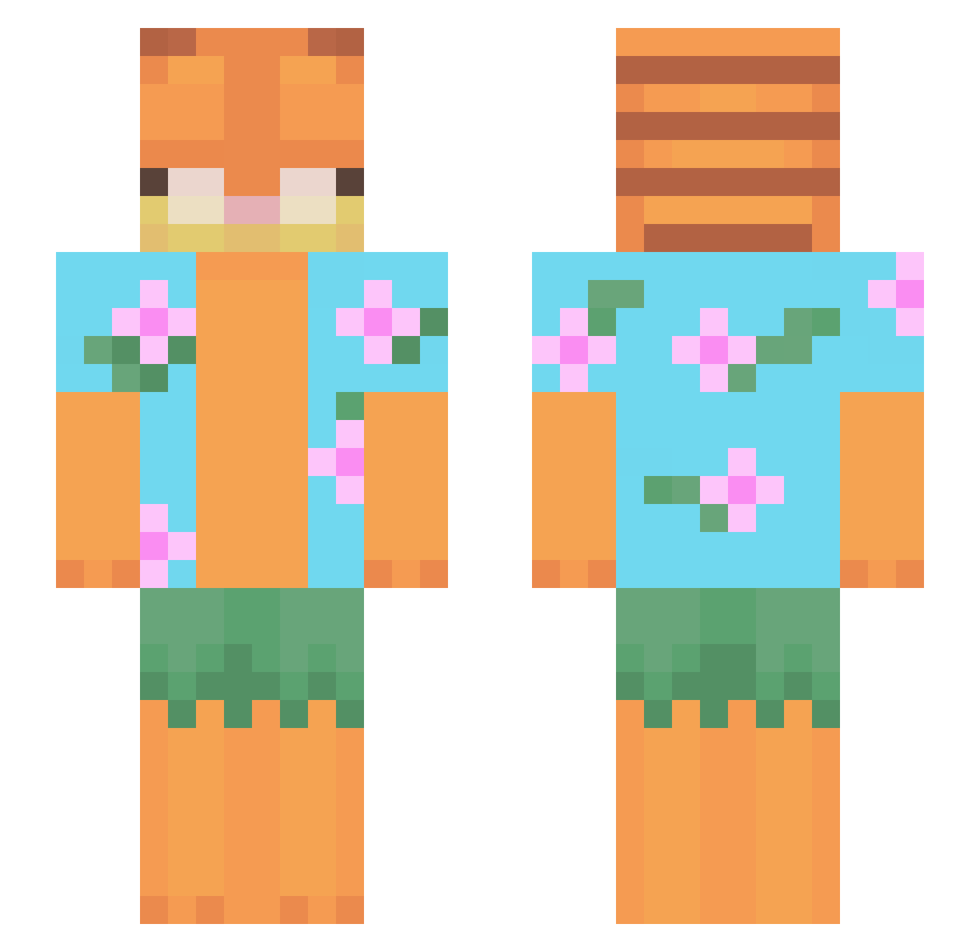 Wizardavark Minecraft skin, front and back view