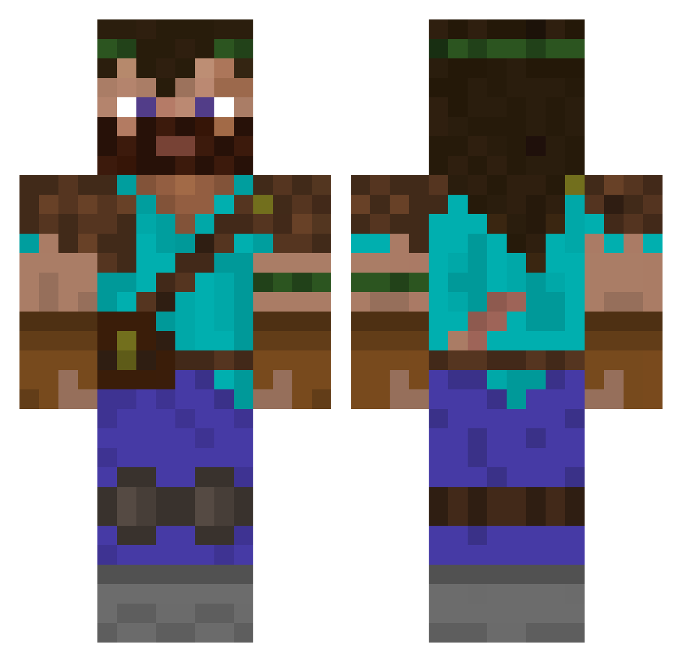 TemporaryBliss Minecraft skin, front and back view