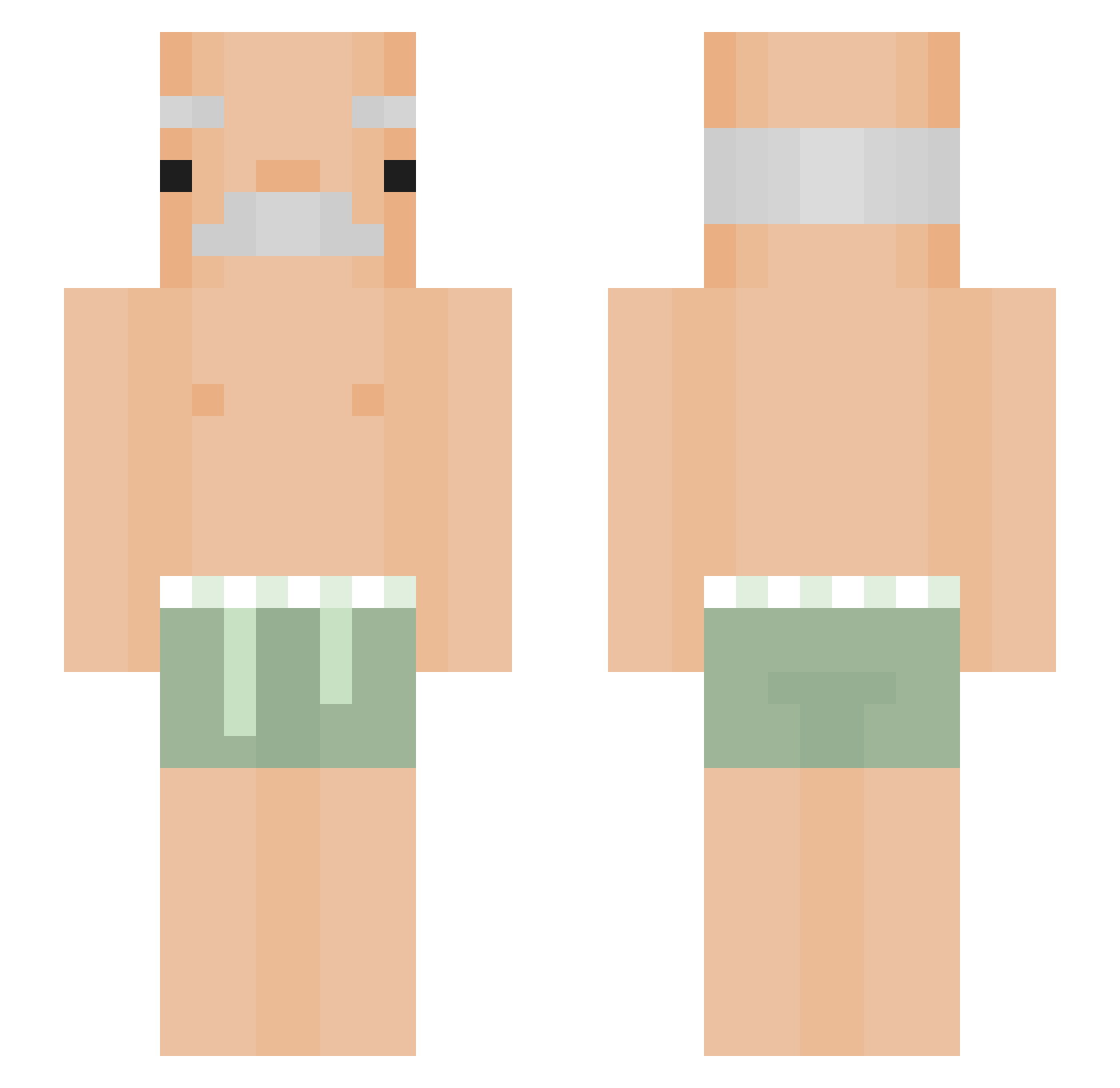 L7ma Minecraft skin, front and back view