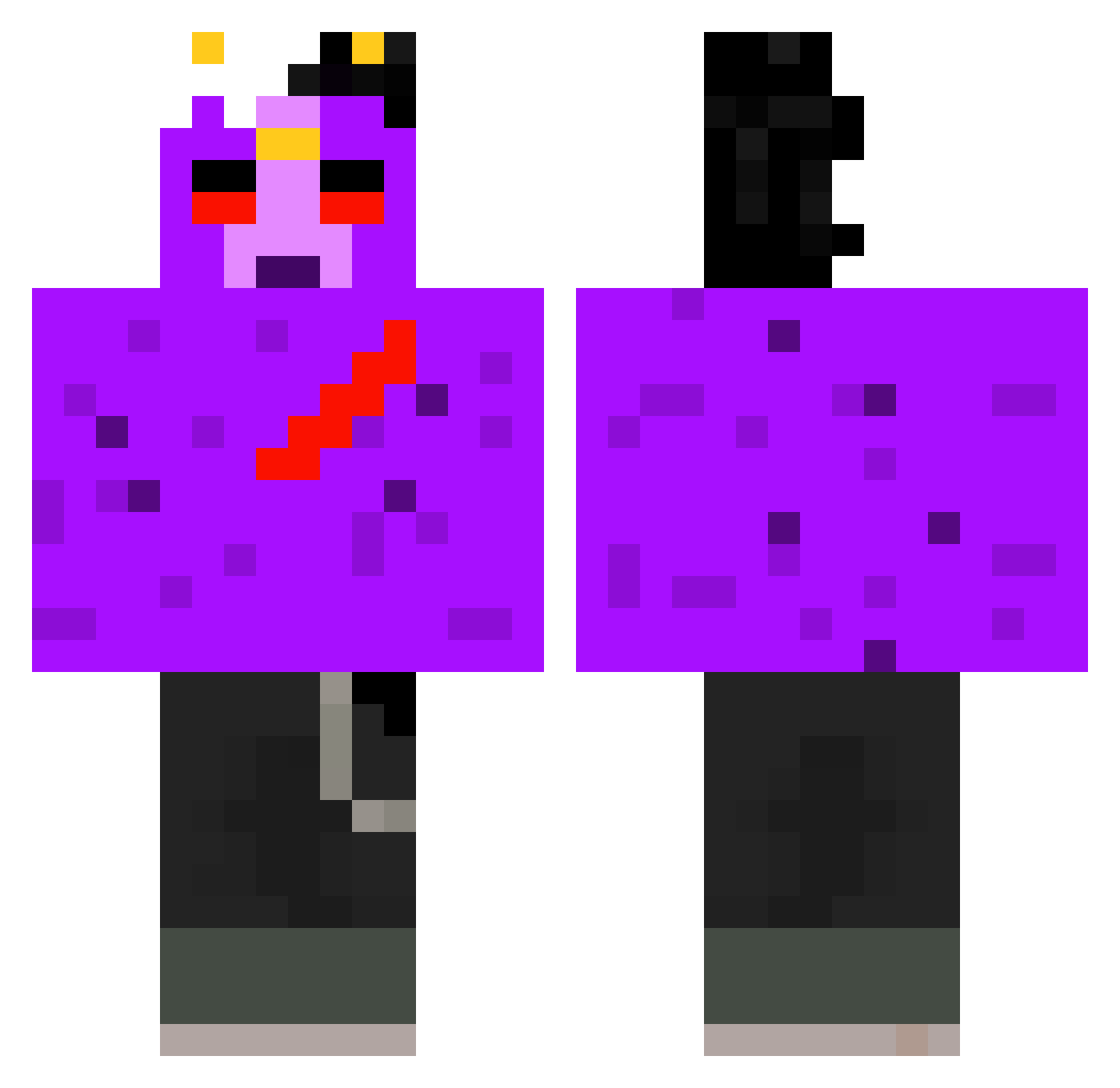 Exper_17 Minecraft skin, front and back view