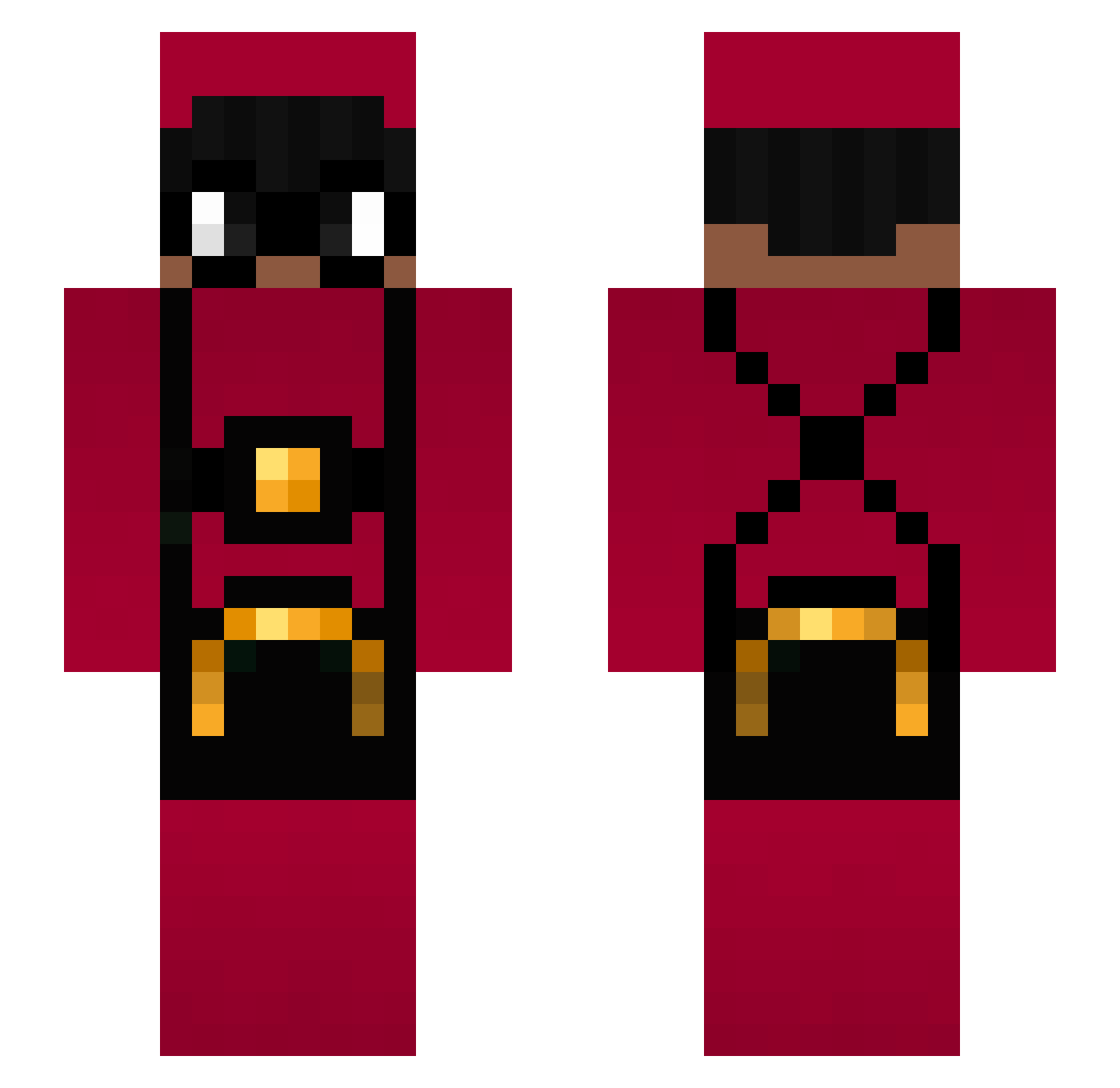 zappeln Minecraft skin, front and back view