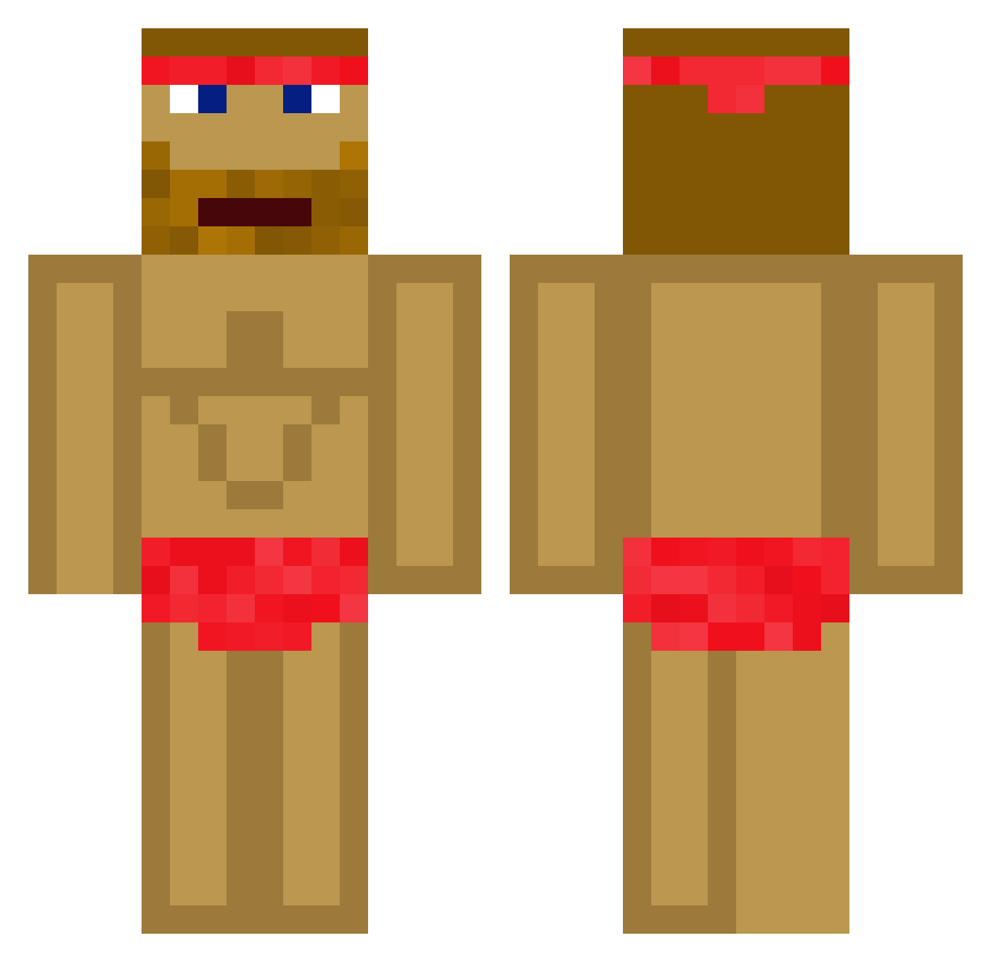 Landegrn Minecraft skin, front and back view