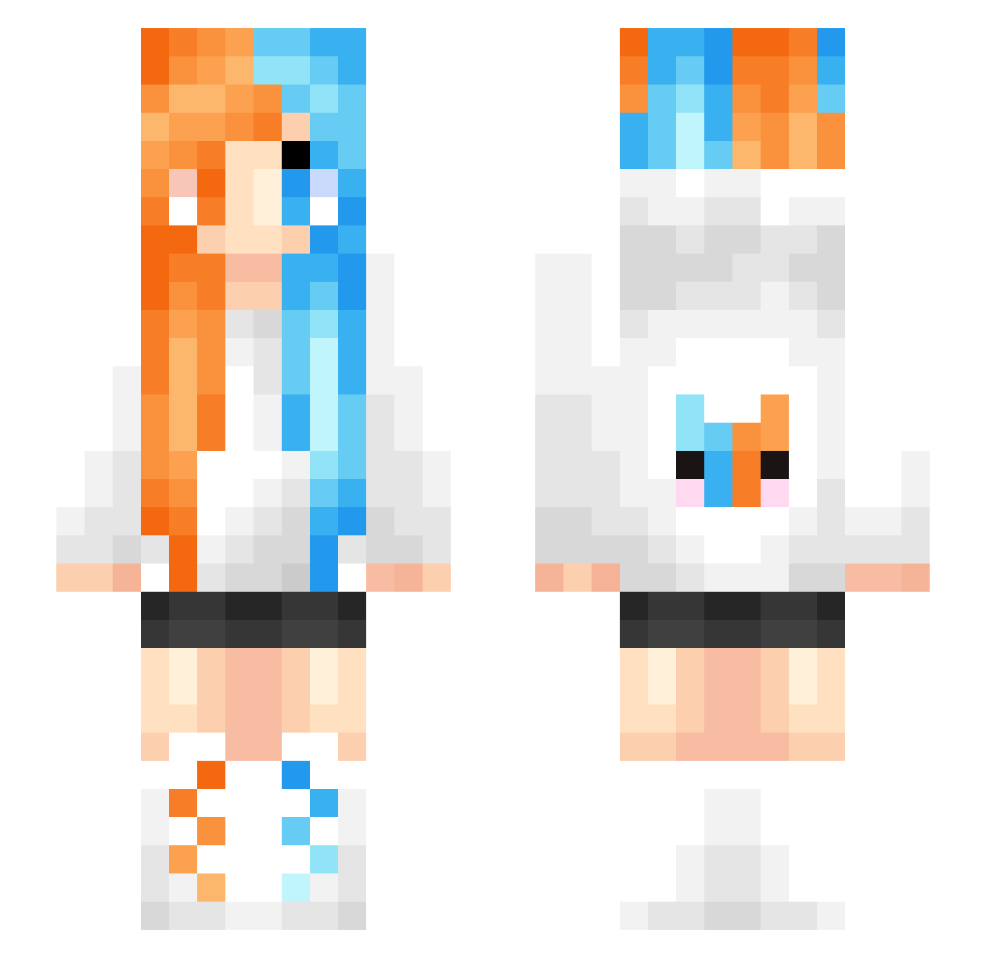 Willowy Minecraft skin, front and back view