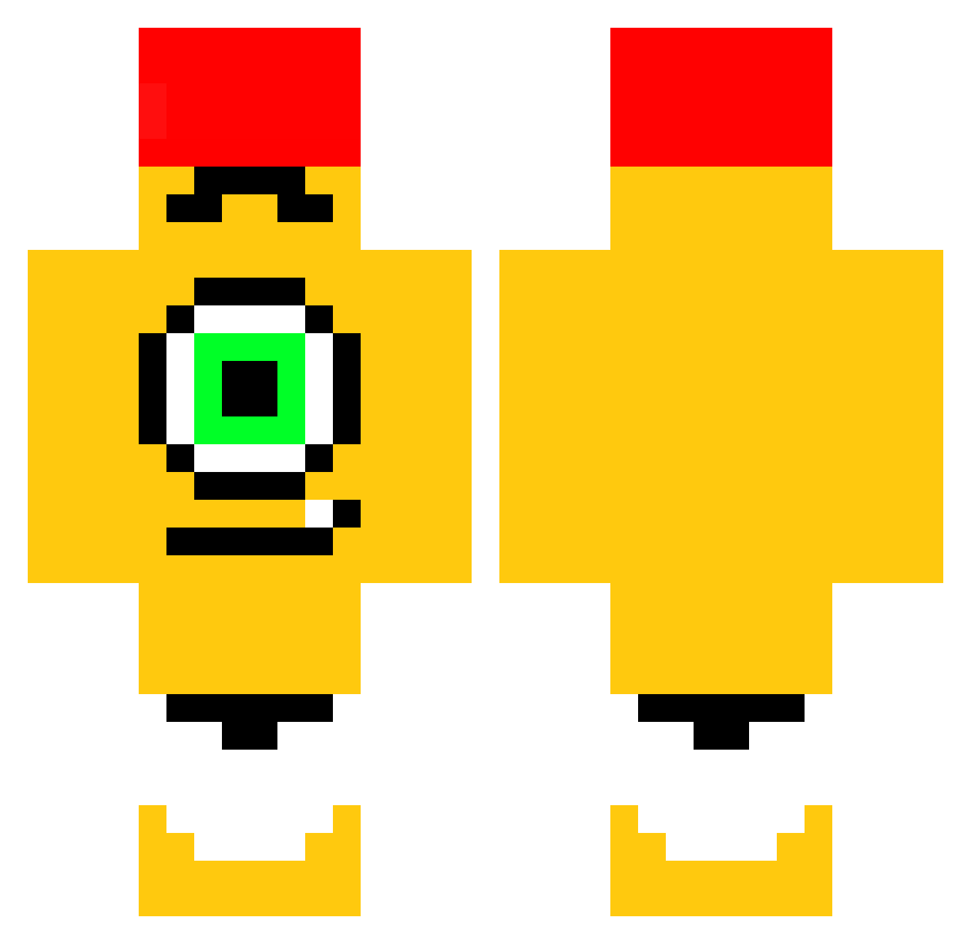 Criturs Minecraft skin, front and back view