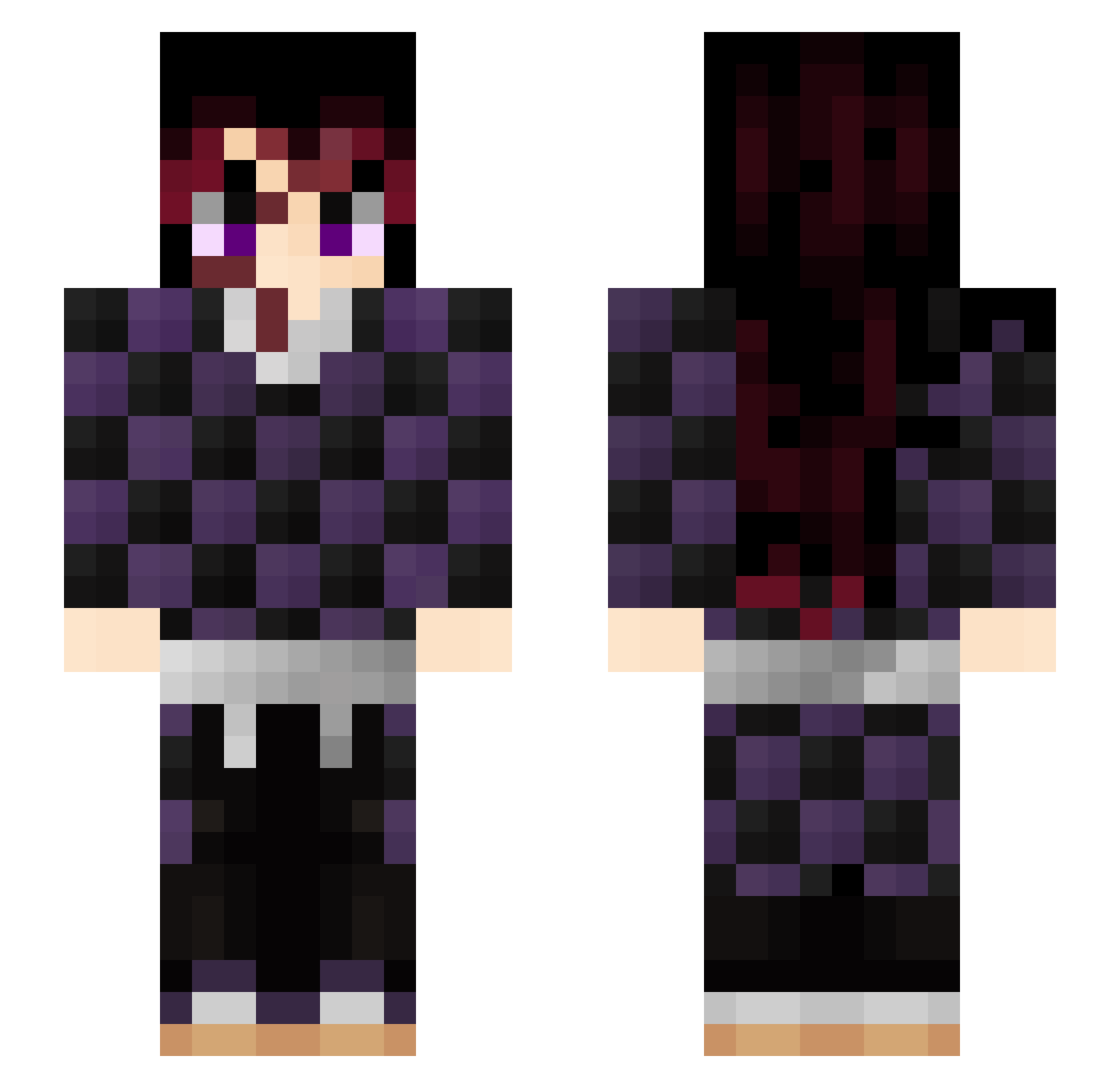Ammrrro Minecraft skin, front and back view