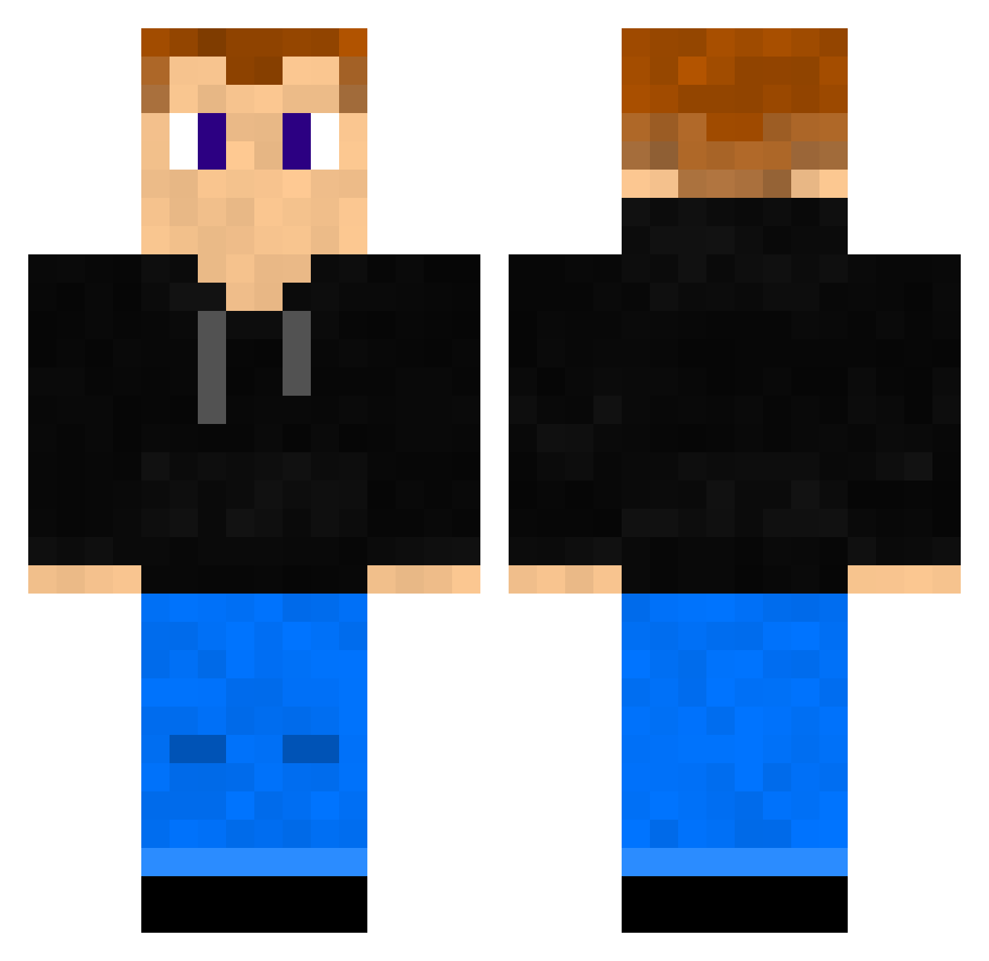 TheCatFather07 Minecraft skin, front and back view