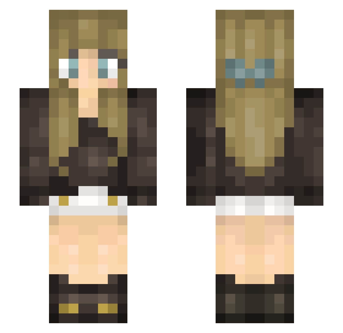 Aisling Minecraft skin, front and back view