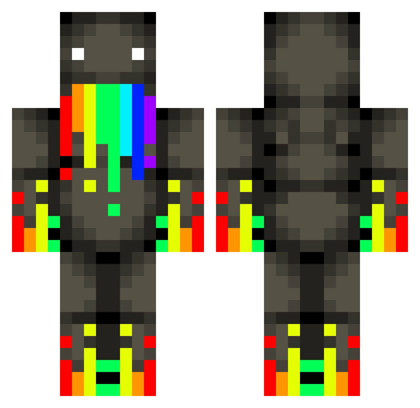 Baconpancakes64 Minecraft skin, front and back view