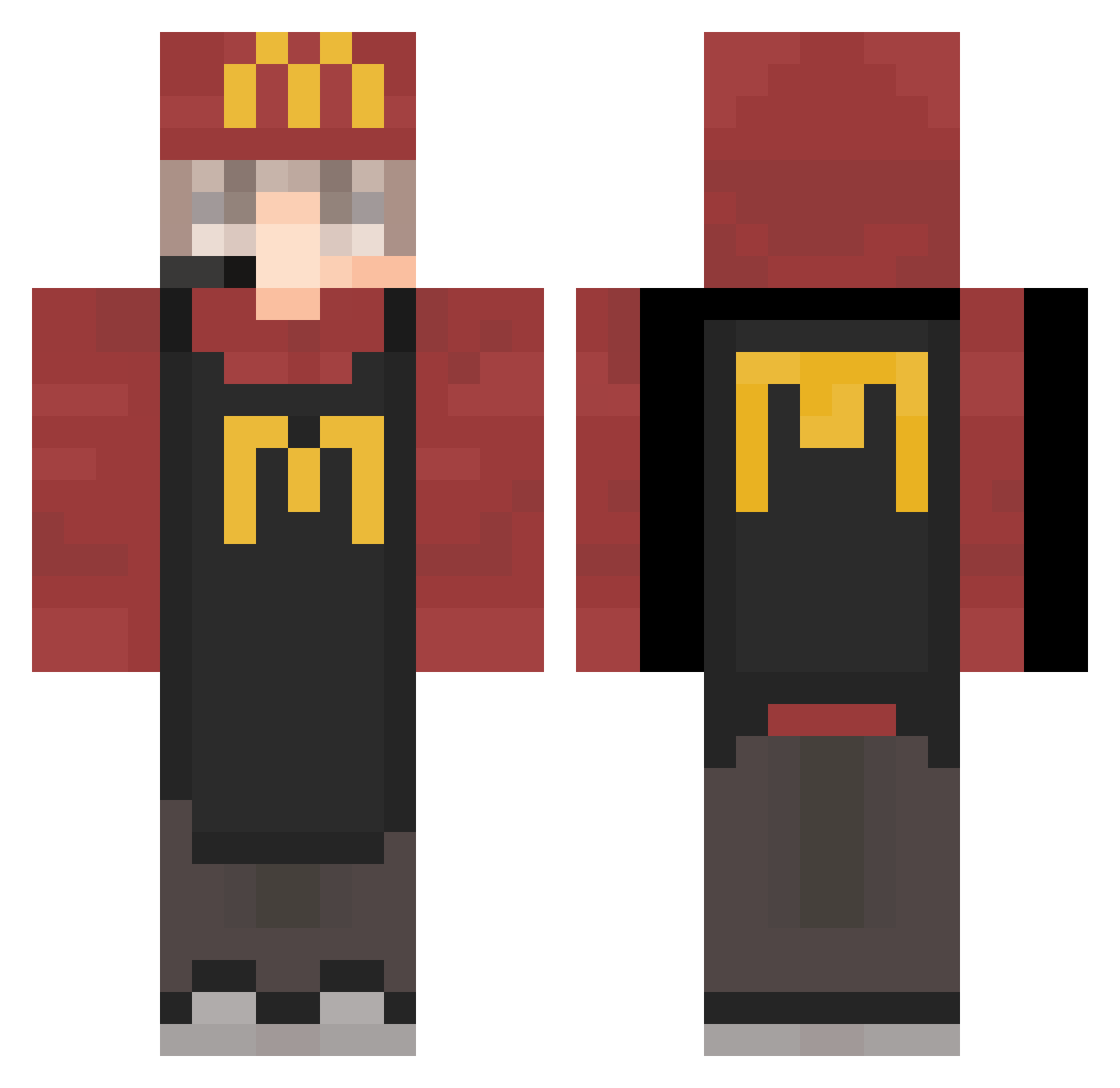 burabbi Minecraft skin, front and back view